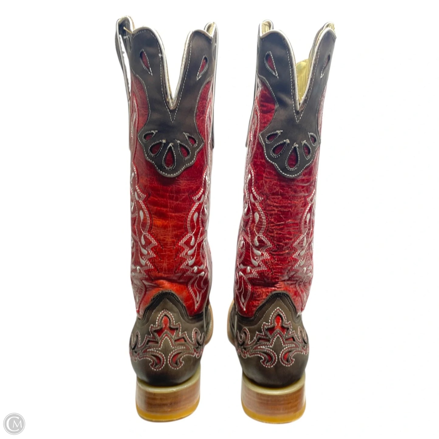 Boots Western By ROCKIN LEATHER - In Brown & Red, Size: 9