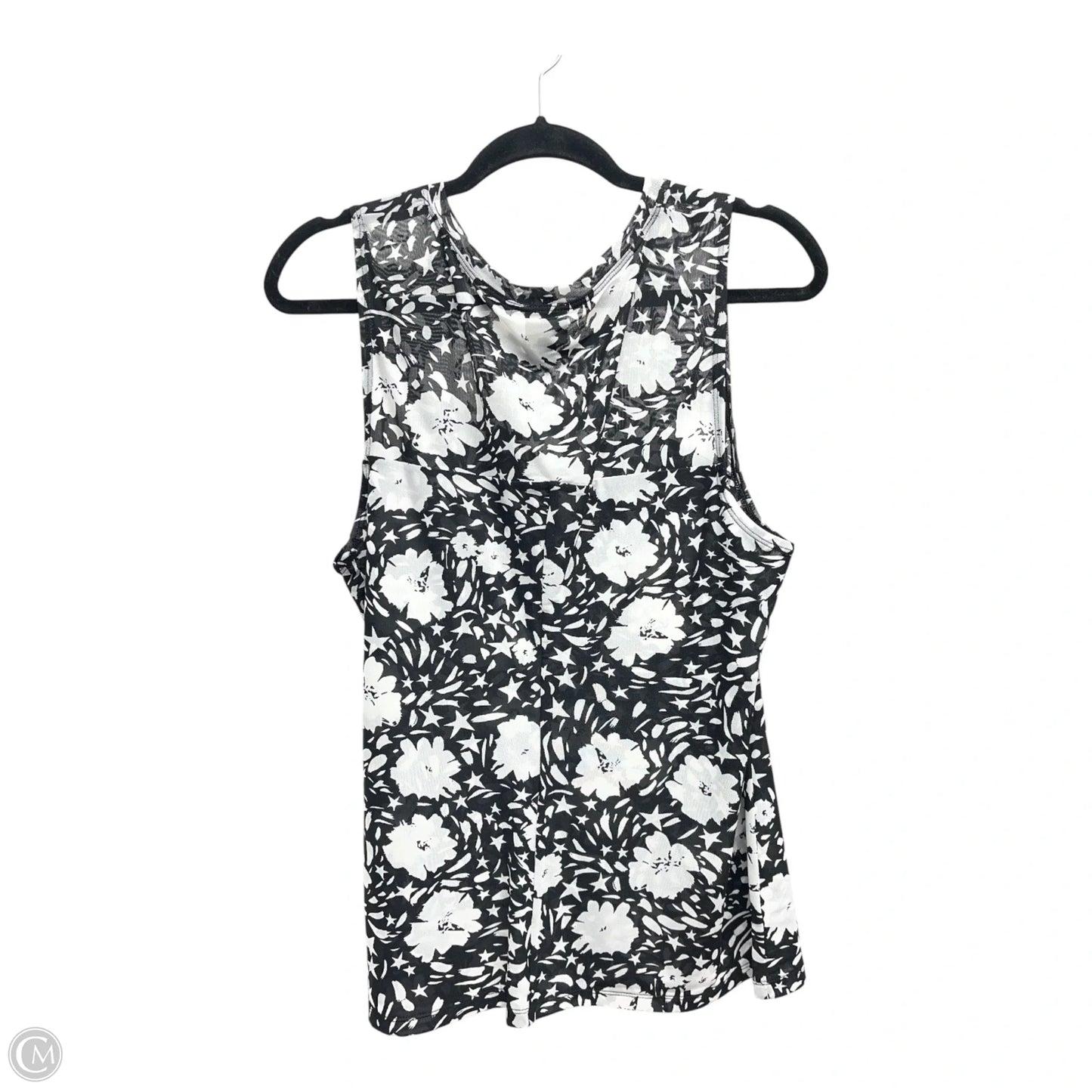 Top Sleeveless By Cabi In Black & White, Size: L