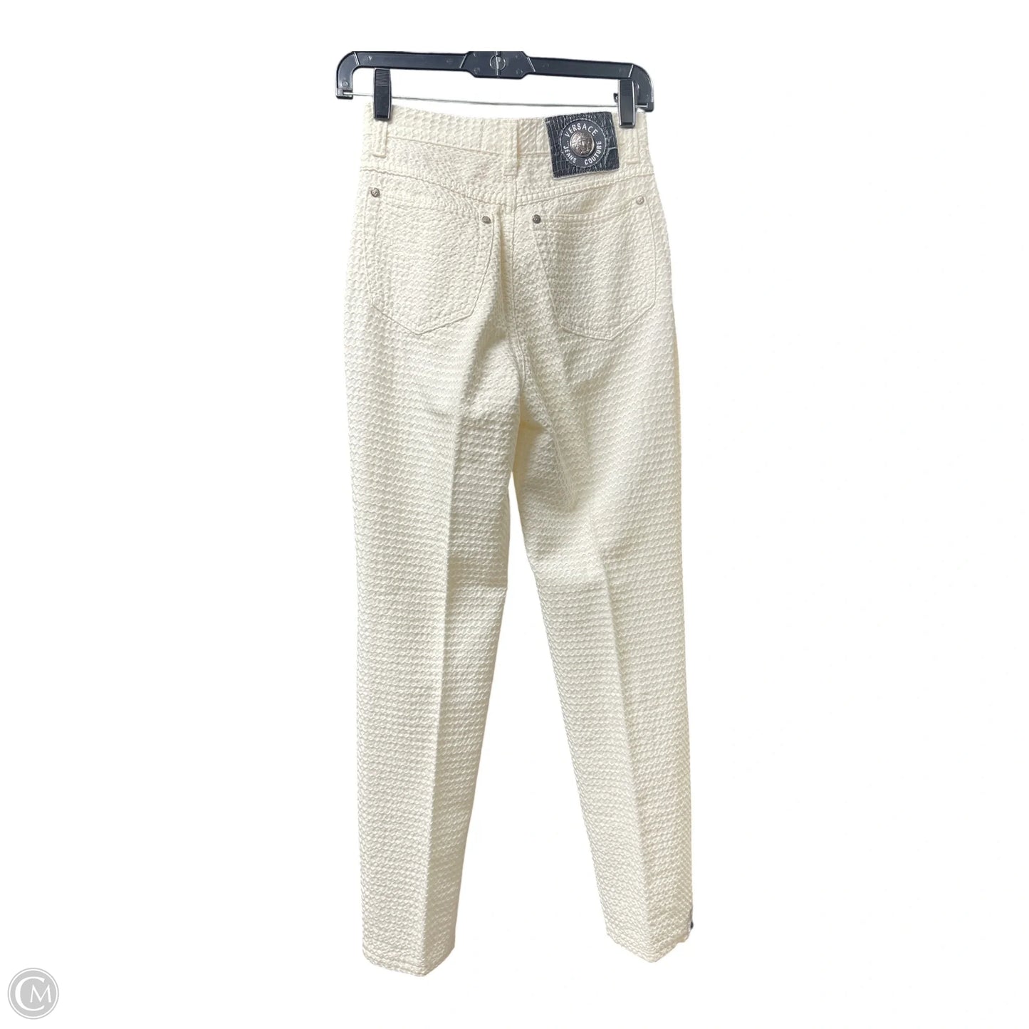 Pants Luxury Designer By Versace In Ivory, Size: 4