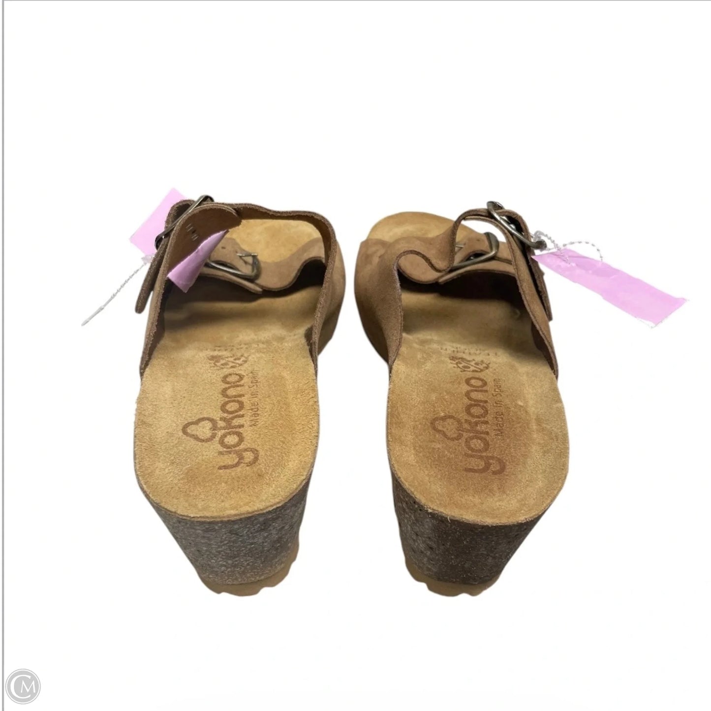Sandals Heels Wedge By Clothes Mentor In Brown, Size: 9