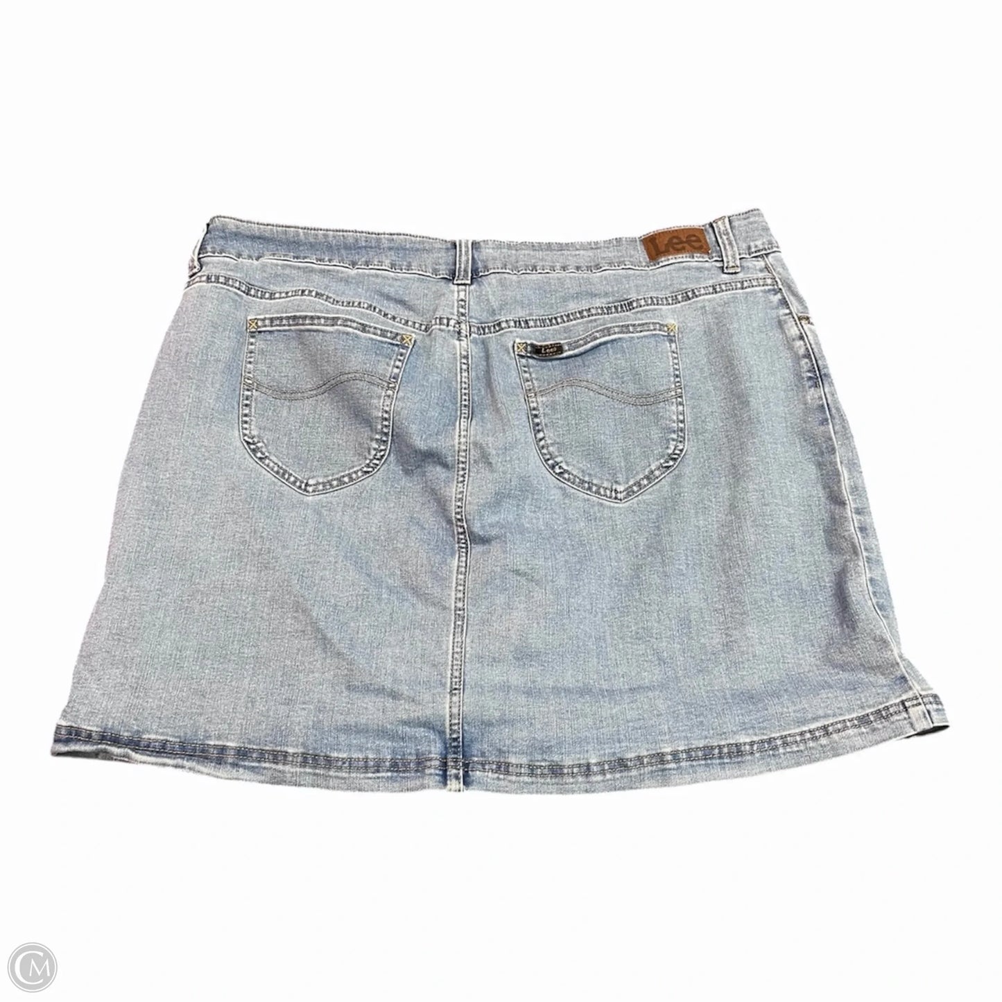 Skirt Mini & Short By Lee In Blue Denim, Size: 20