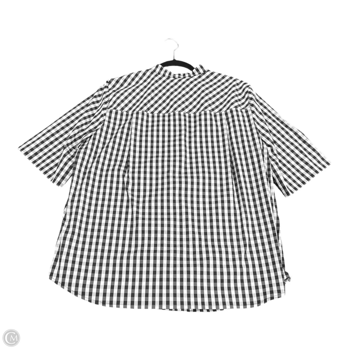 Top Short Sleeve Designer By Lafayette 148 In Checkered Pattern, Size: L