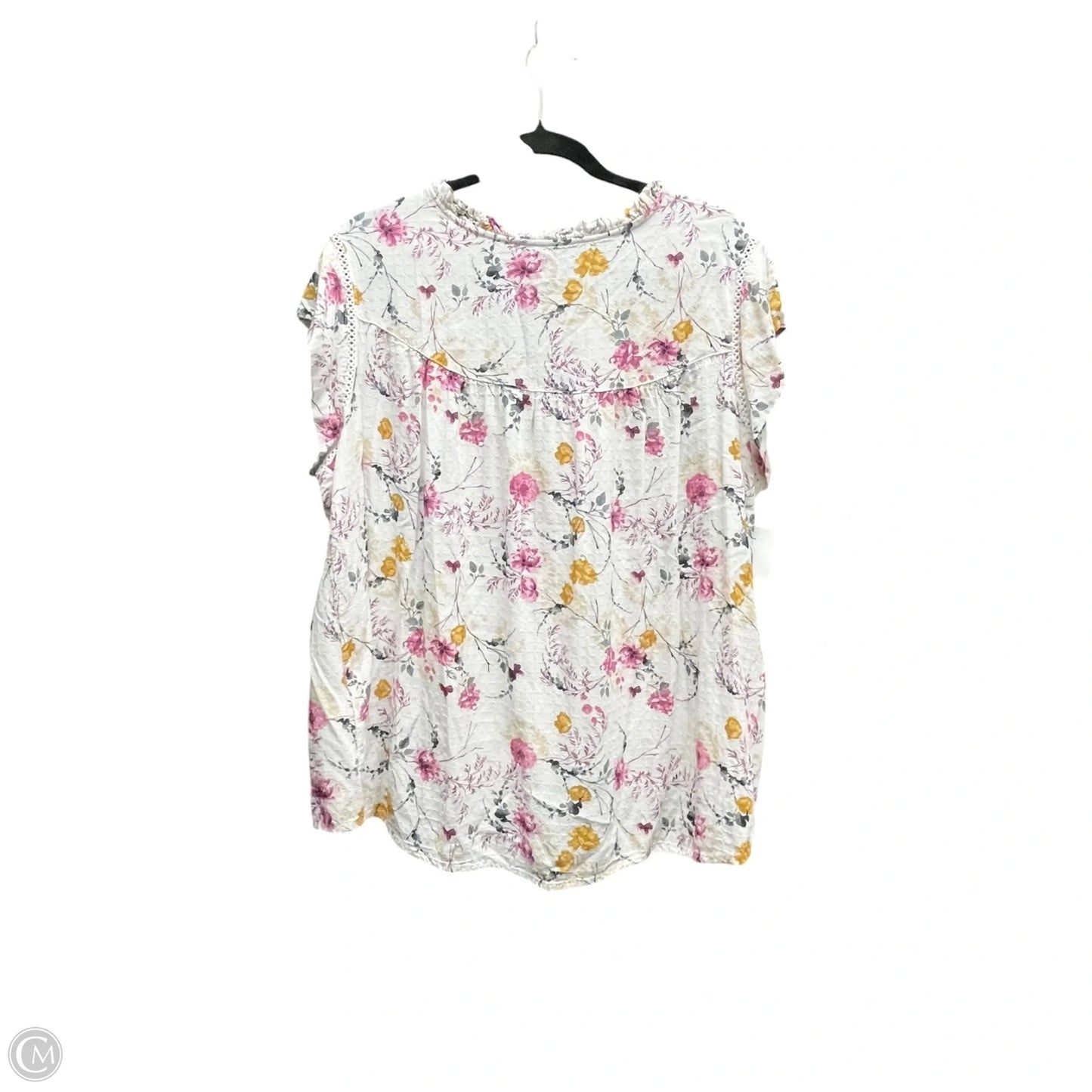 Blouse Short Sleeve By Buffalo David Bitton In Floral Print, Size: Xl