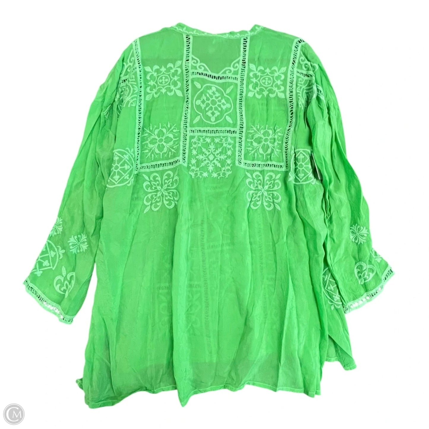 Tunic Designer By Johnny Was In Green, Size: L