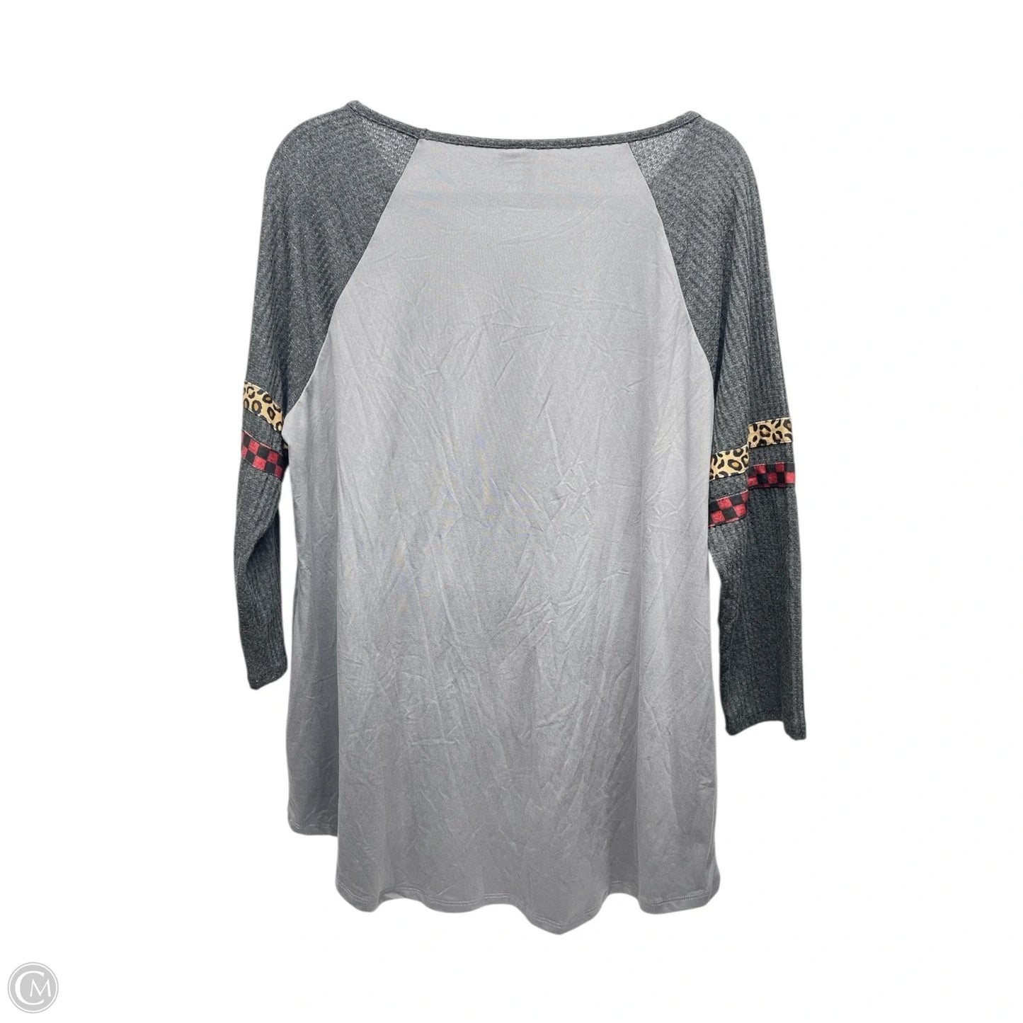 Top 3/4 Sleeve By Cato In Grey, Size: L