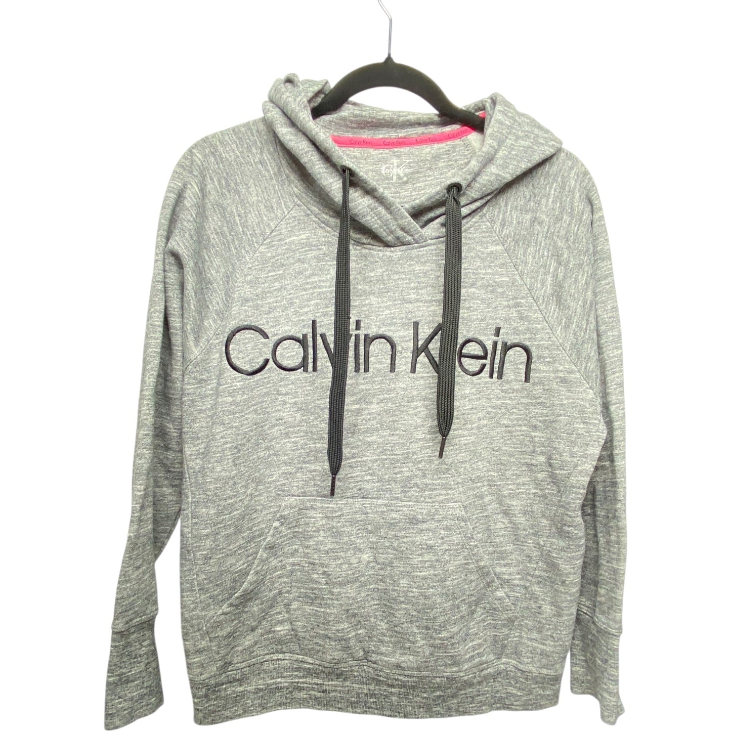 Sweatshirt Hoodie By Calvin Klein In Grey, Size: M