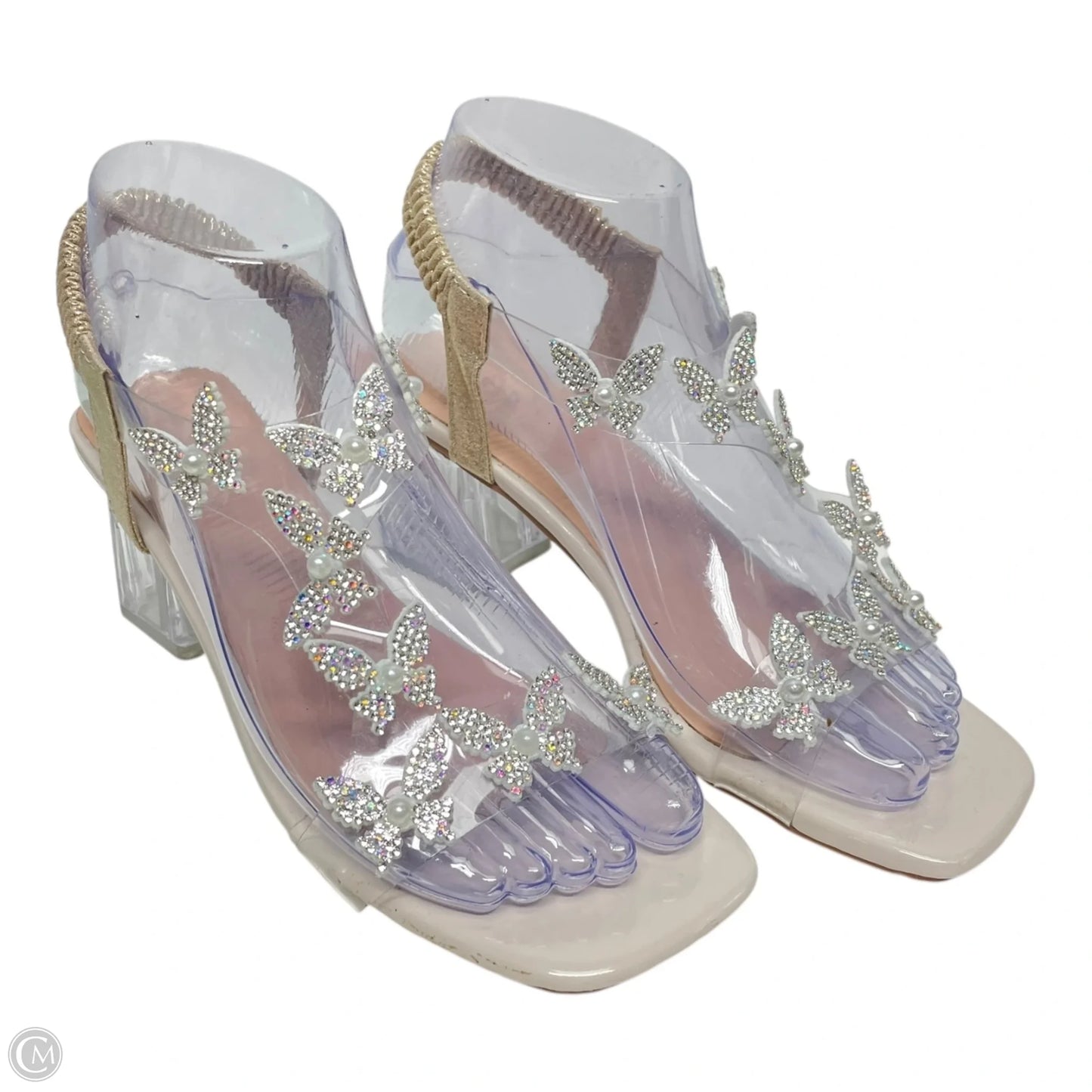 Shoes Heels Block By Clothes Mentor In White, Size: 5.5