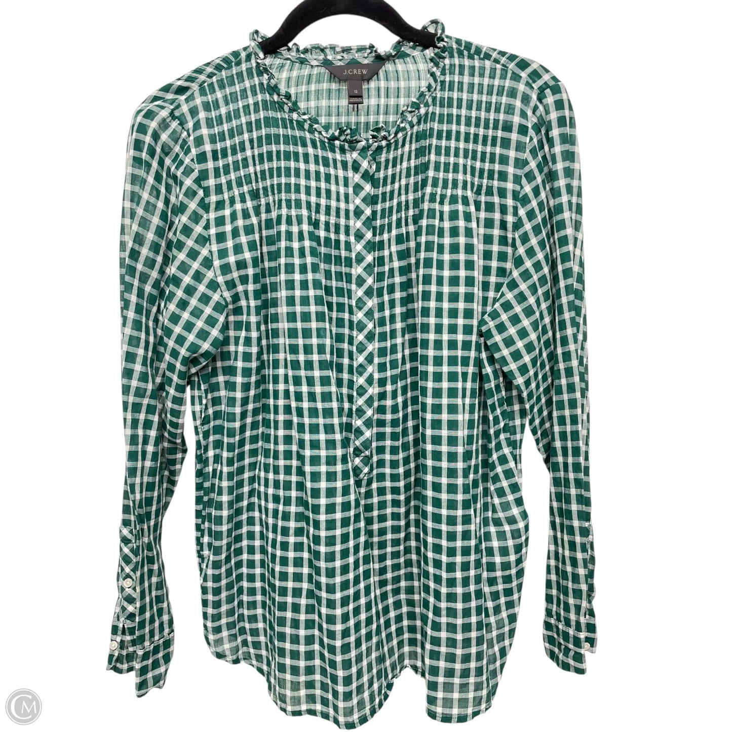 Top Long Sleeve By J. Crew In Green, Size: L