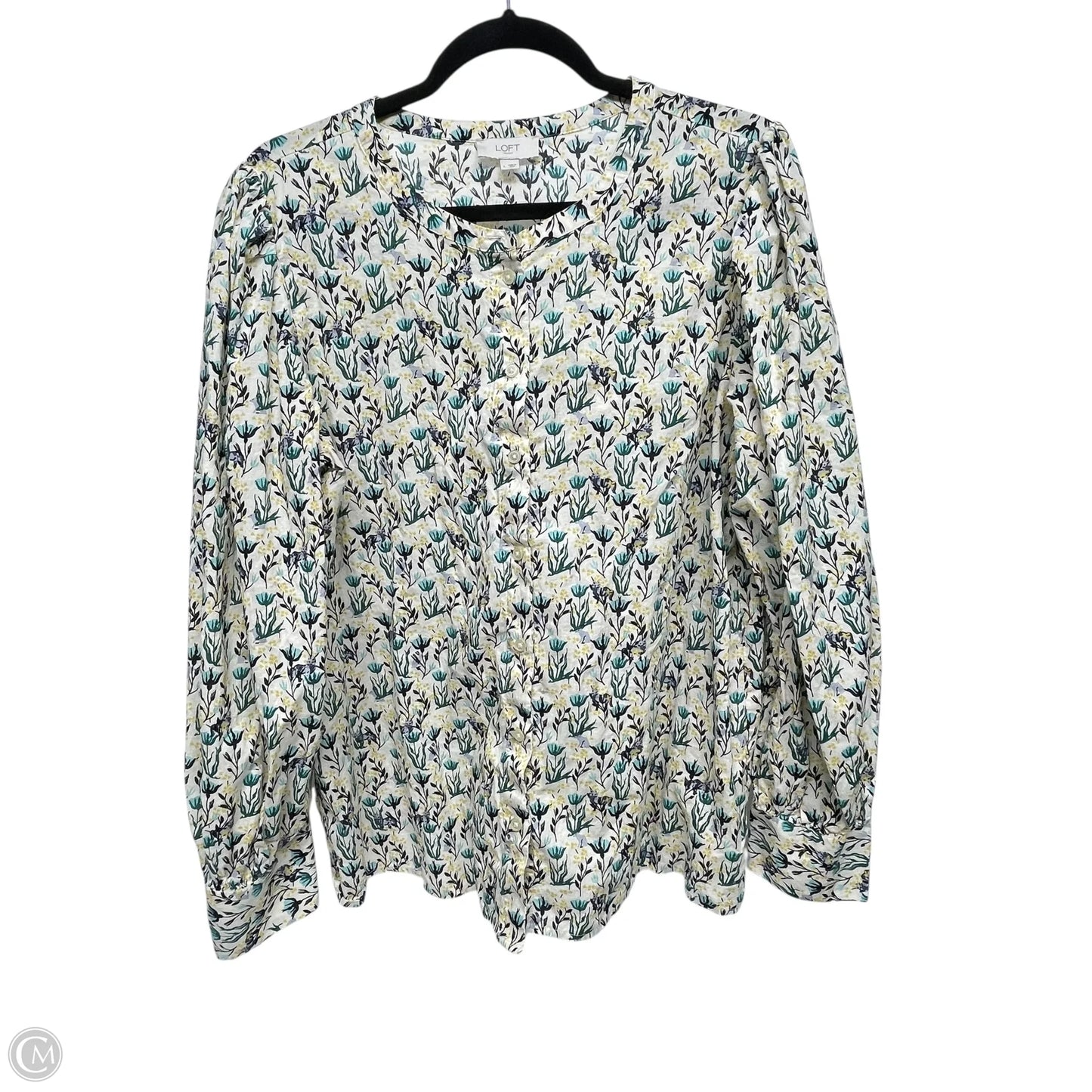Top Long Sleeve By Loft In Floral Print, Size: L