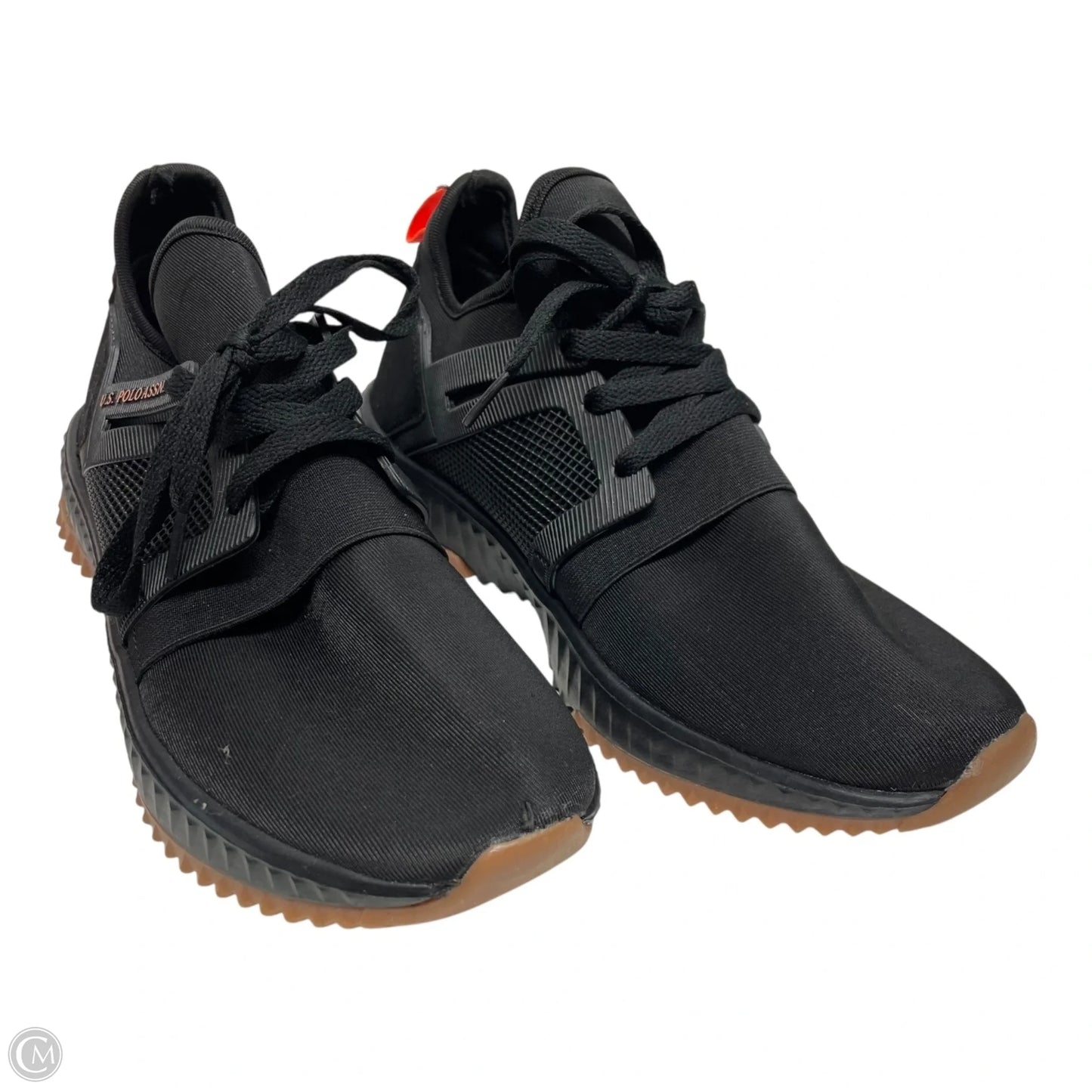 Shoes Sneakers By Us Polo Assoc In Black & Orange, Size: 8