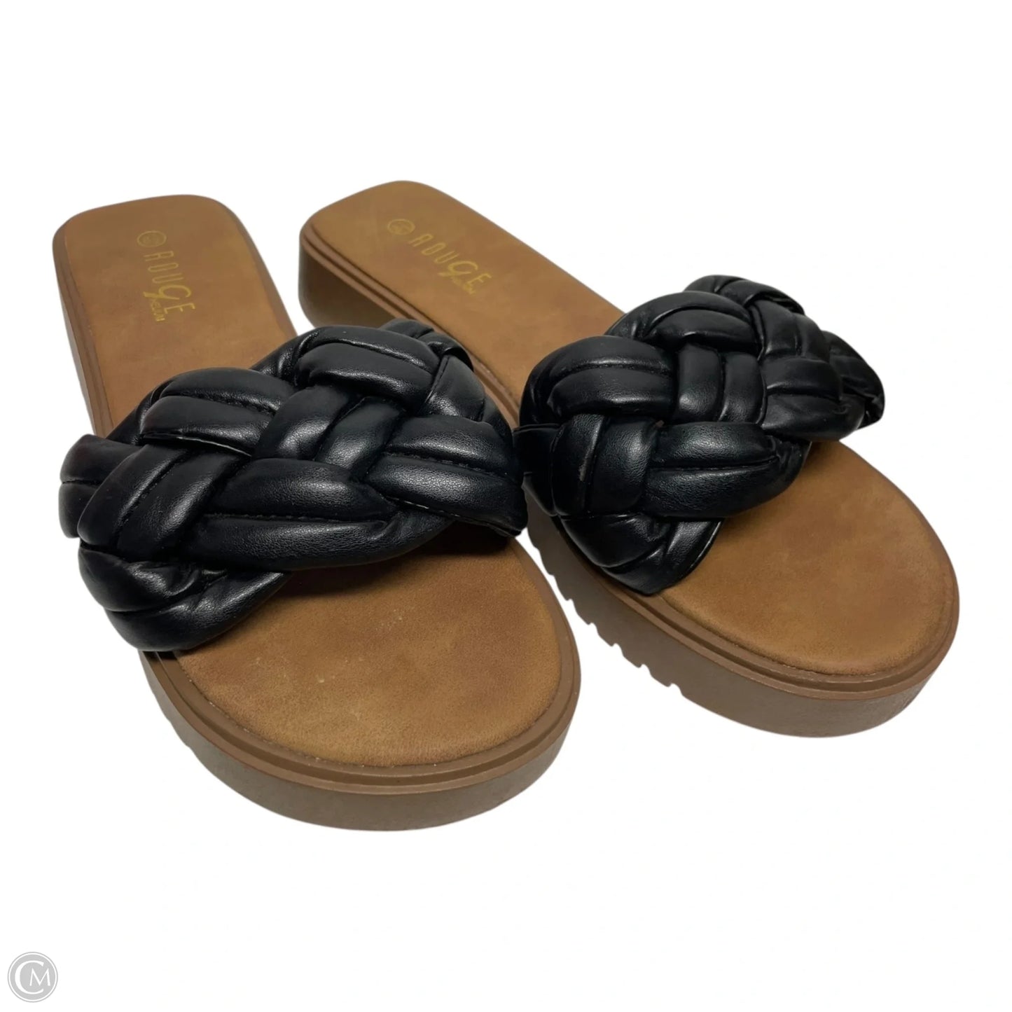 Sandals Heels Wedge By Rouge In Black, Size: 8.5