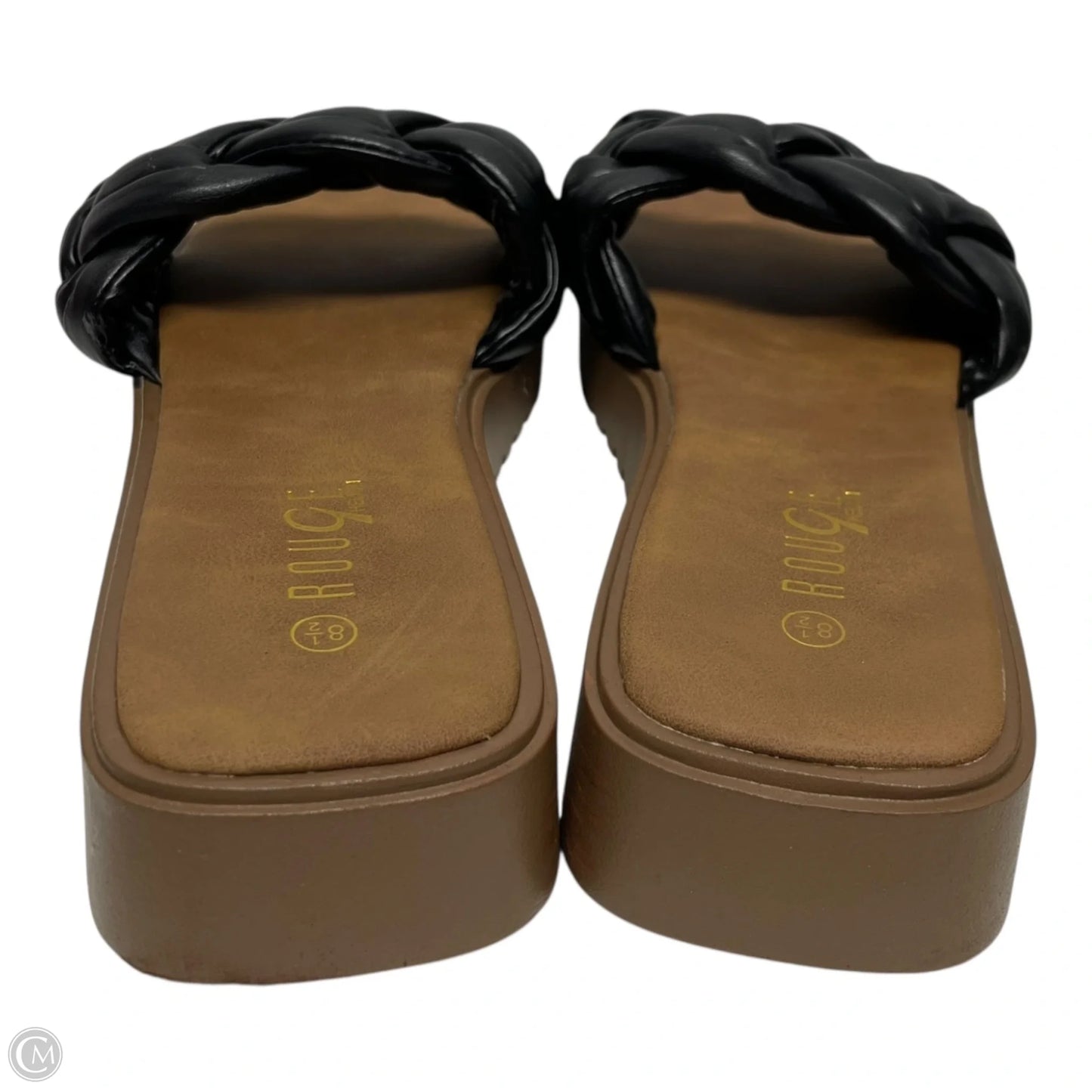 Sandals Heels Wedge By Rouge In Black, Size: 8.5