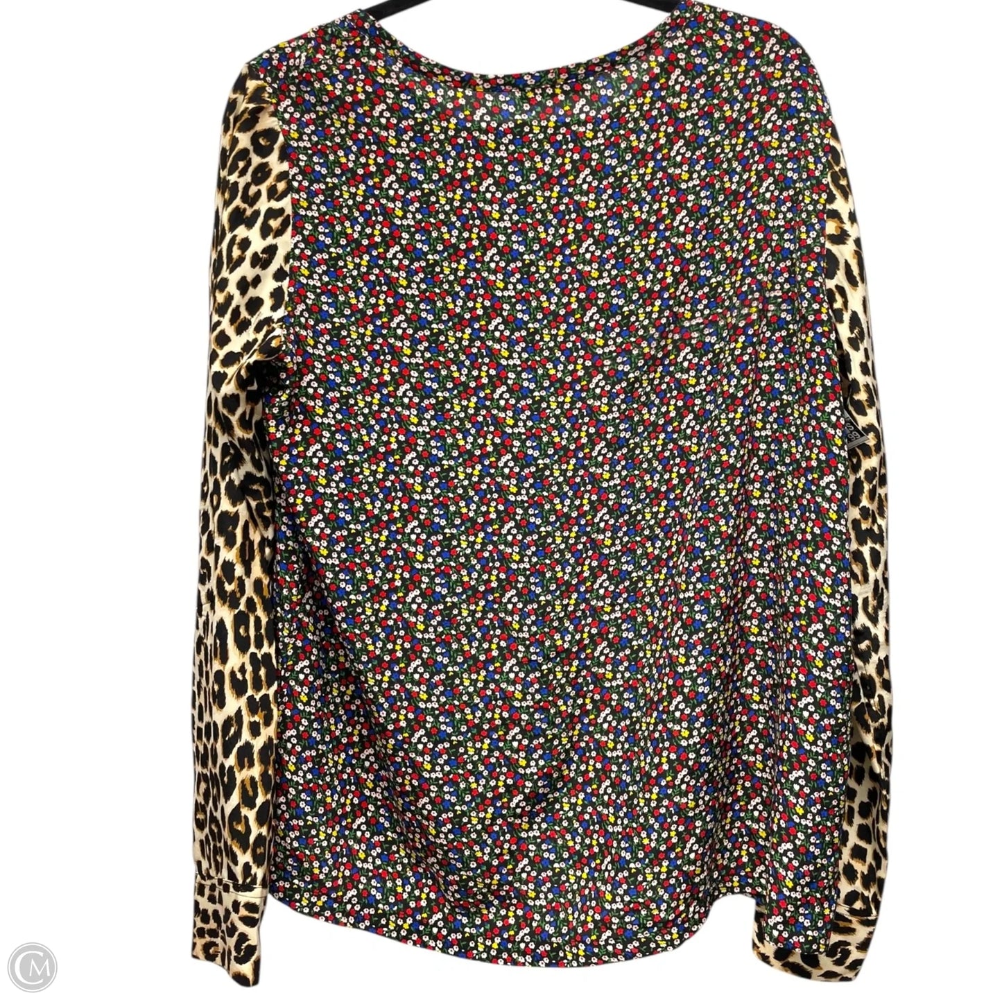 Top Long Sleeve By Equipment In Animal Print, Size: L