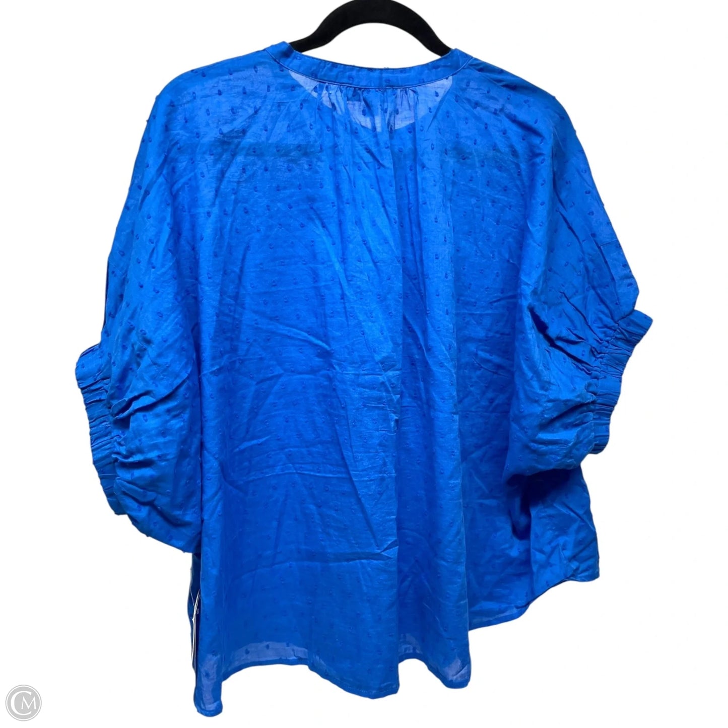 Top Short Sleeve By CALLIGRAPHIE In Blue, Size: Xl