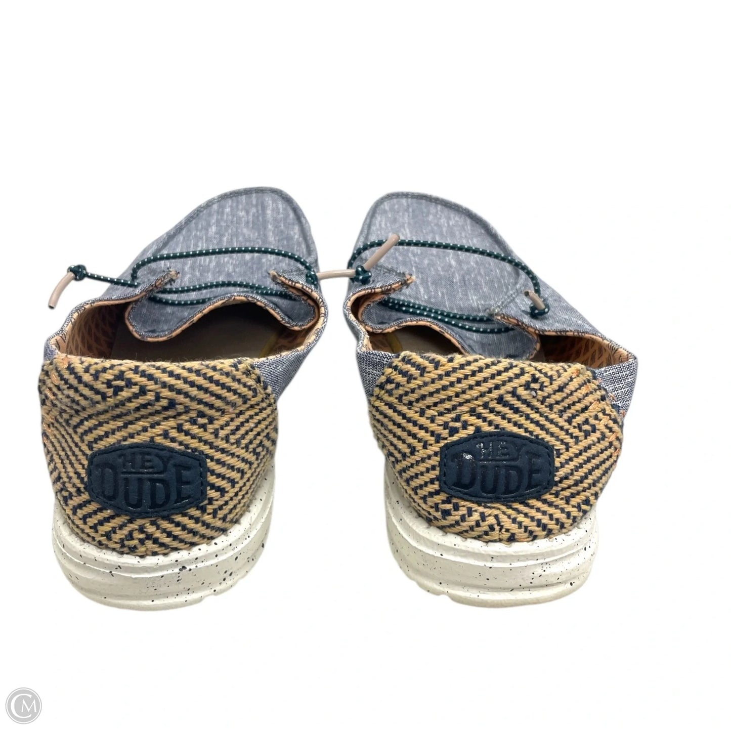 Shoes Flats By Hey Dude In Blue & Orange, Size: 9