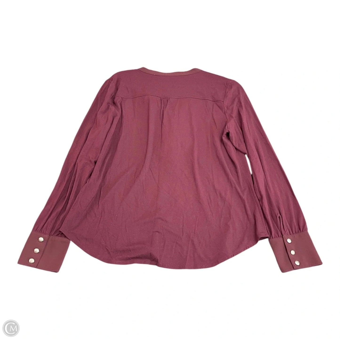 Top Long Sleeve By White House Black Market In Maroon, Size: L