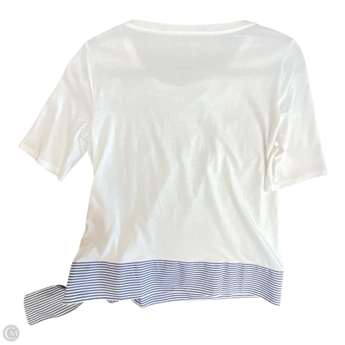 Top Short Sleeve By Talbots In Blue & White, Size: Xs