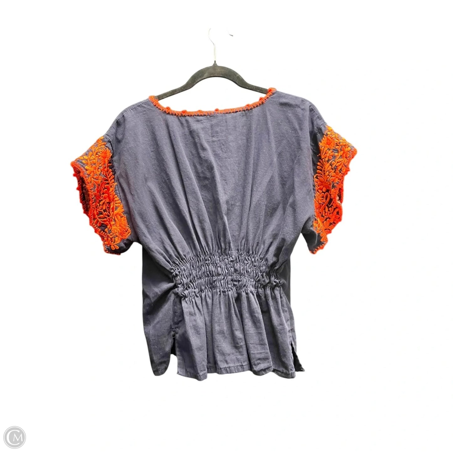 Top Short Sleeve By Clothes Mentor In Blue & Orange, Size: M