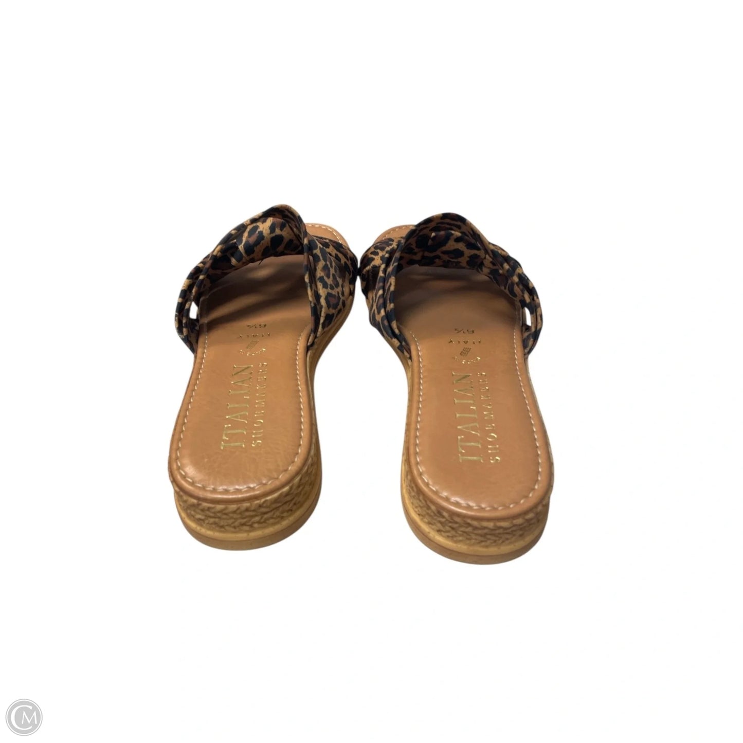 Sandals Flats By Italian Shoemakers In Animal Print, Size: 6.5