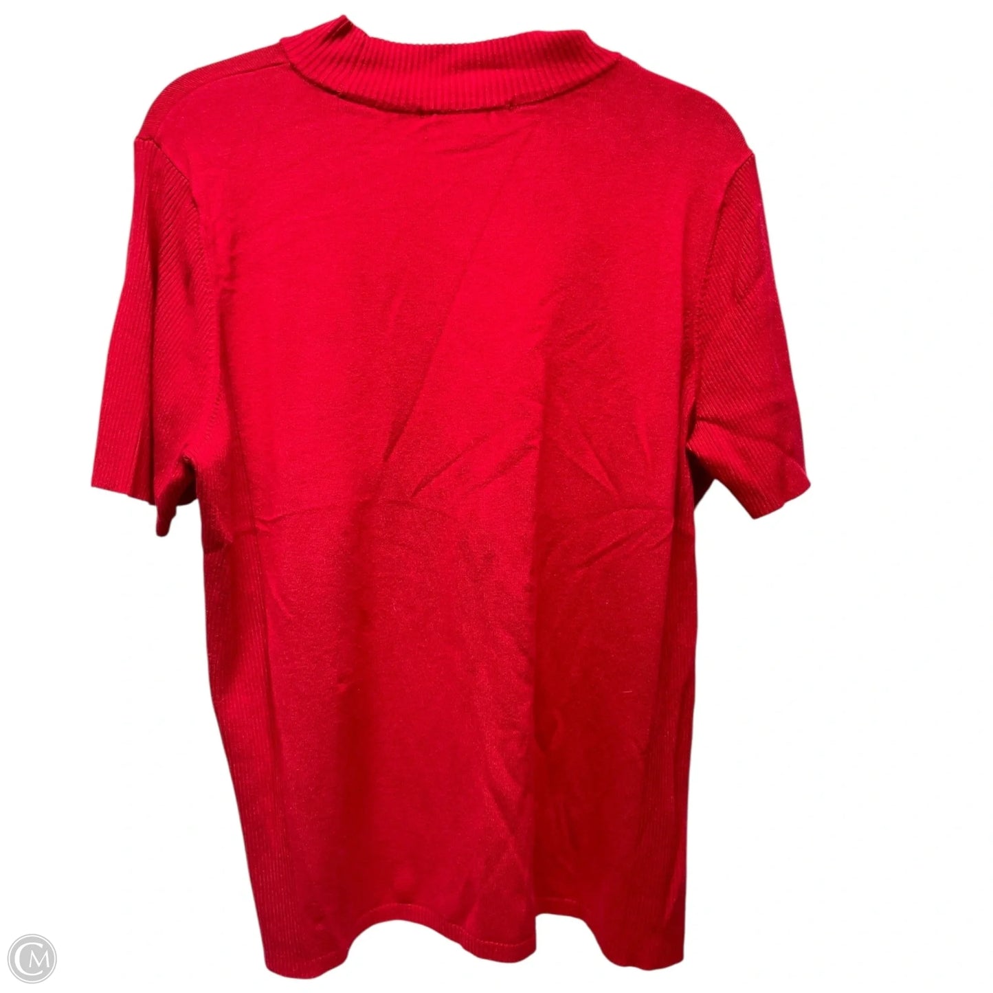 Sweater Short Sleeve By Allison Daley In Red, Size: Xl