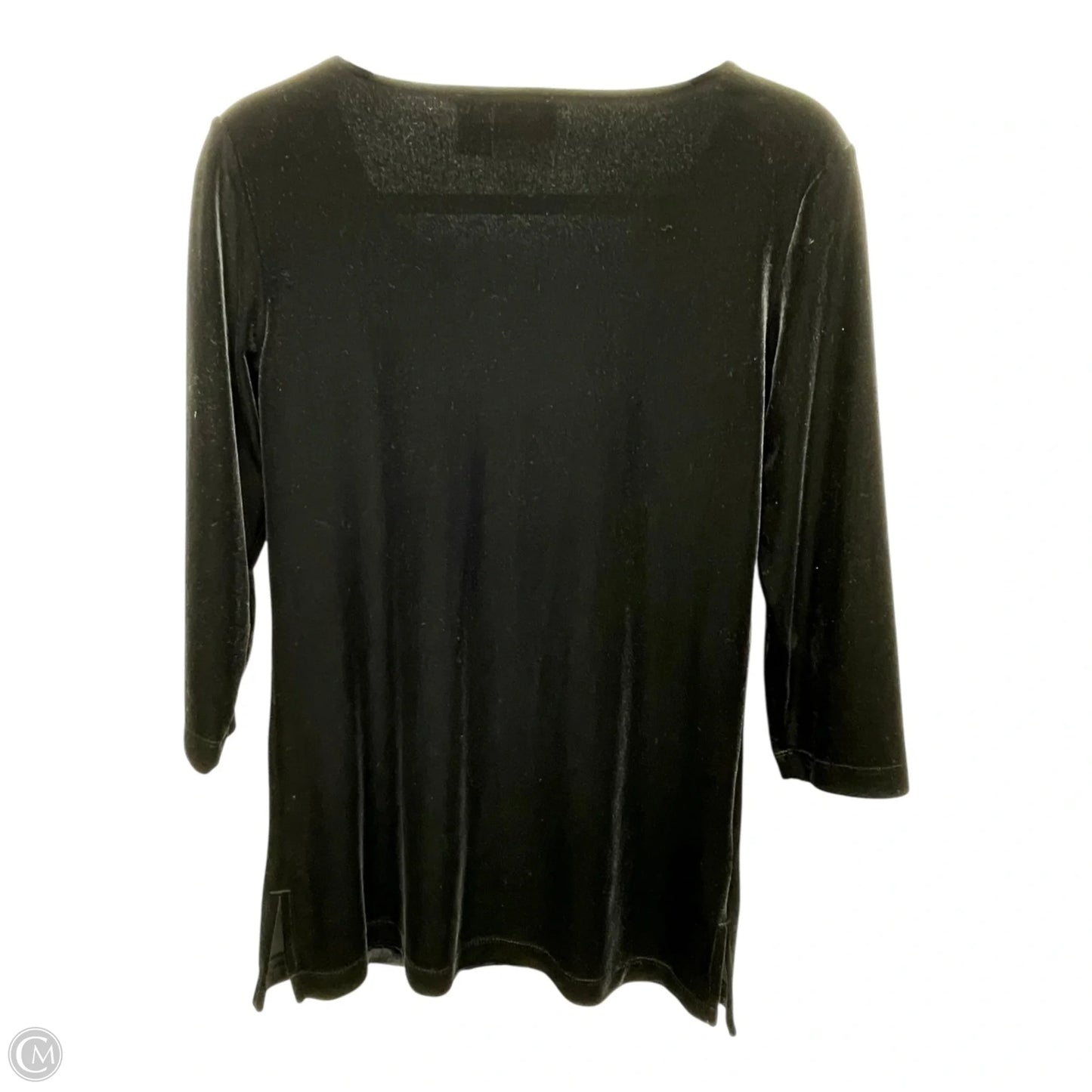 Top 3/4 Sleeve By Chicos In Black, Size: S