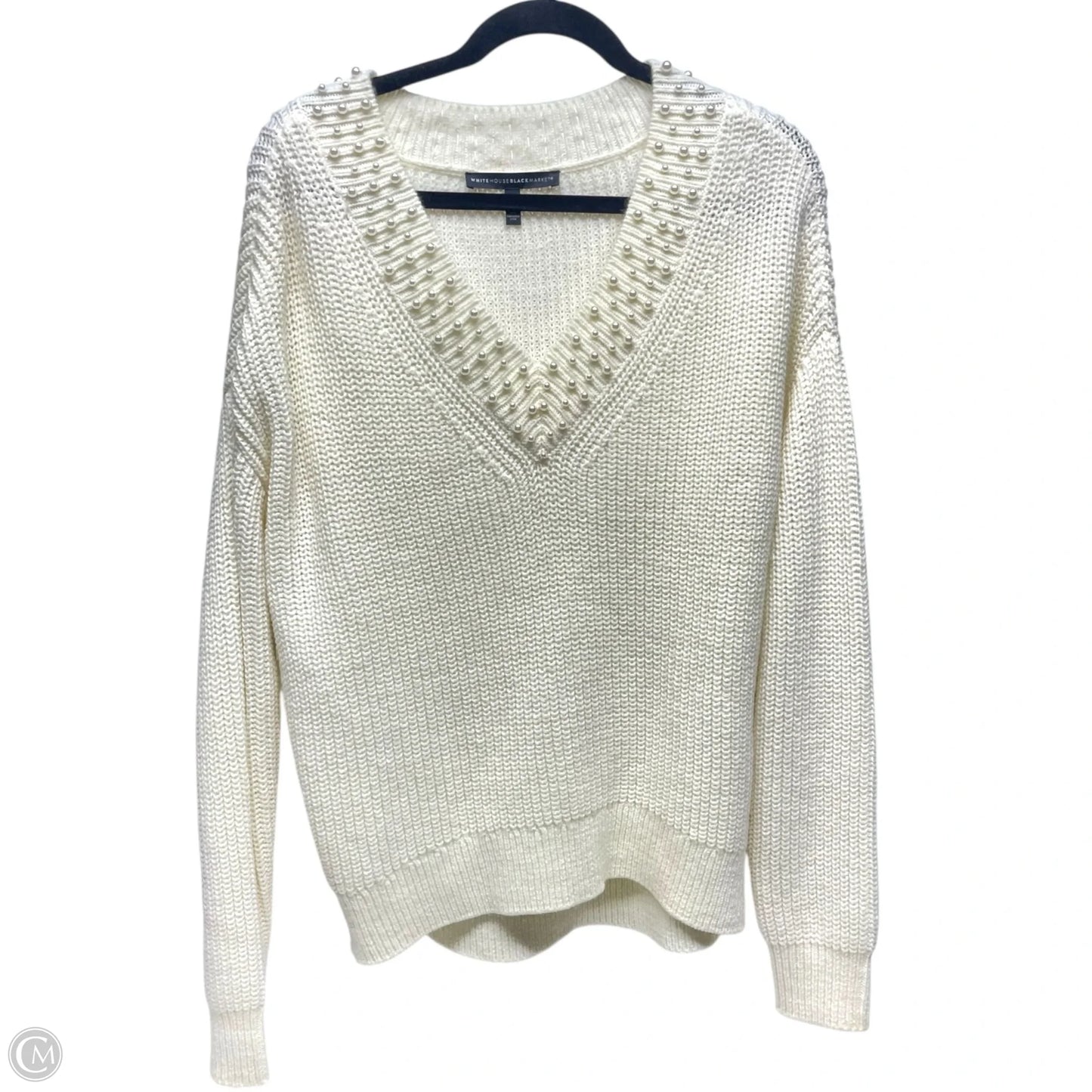 Sweater By White House Black Market In Cream & White, Size: L