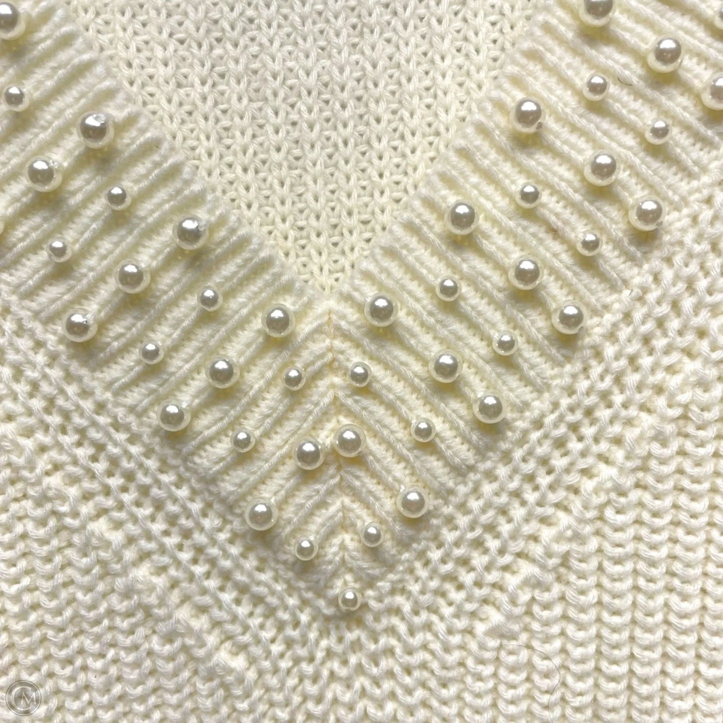 Sweater By White House Black Market In Cream & White, Size: L