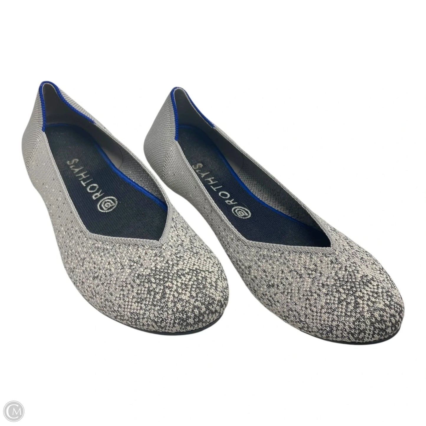 Shoes Flats By Rothys In Grey & Silver, Size: 9
