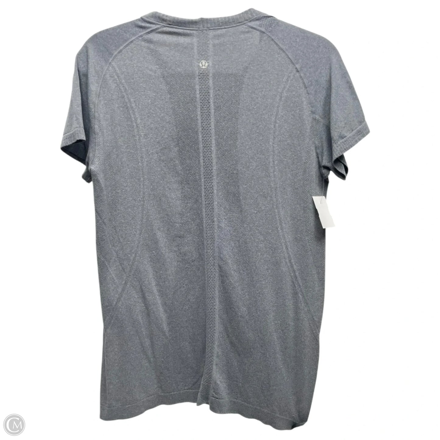 Athletic Top Short Sleeve By Lululemon In Grey, Size: L