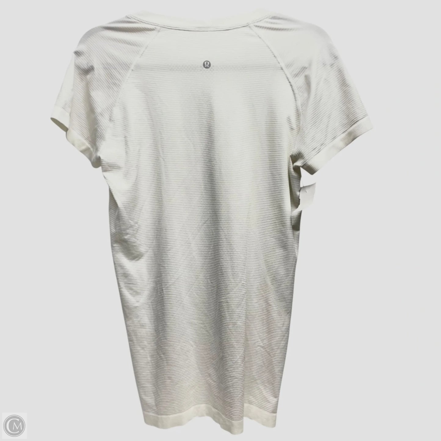 Athletic Top Short Sleeve By Lululemon In White, Size: L