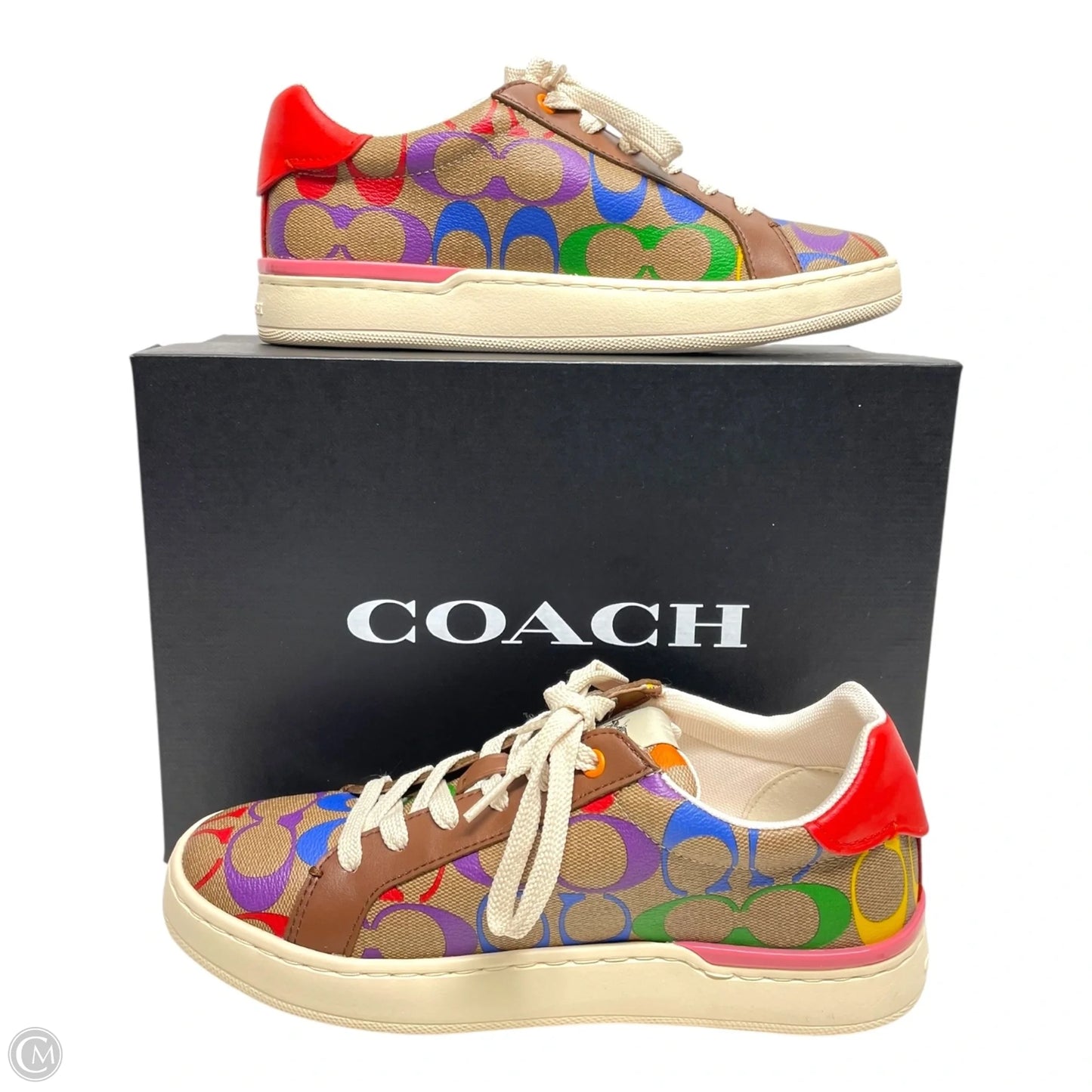 Shoes Designer By Coach In Rainbow Print, Size: 7.5