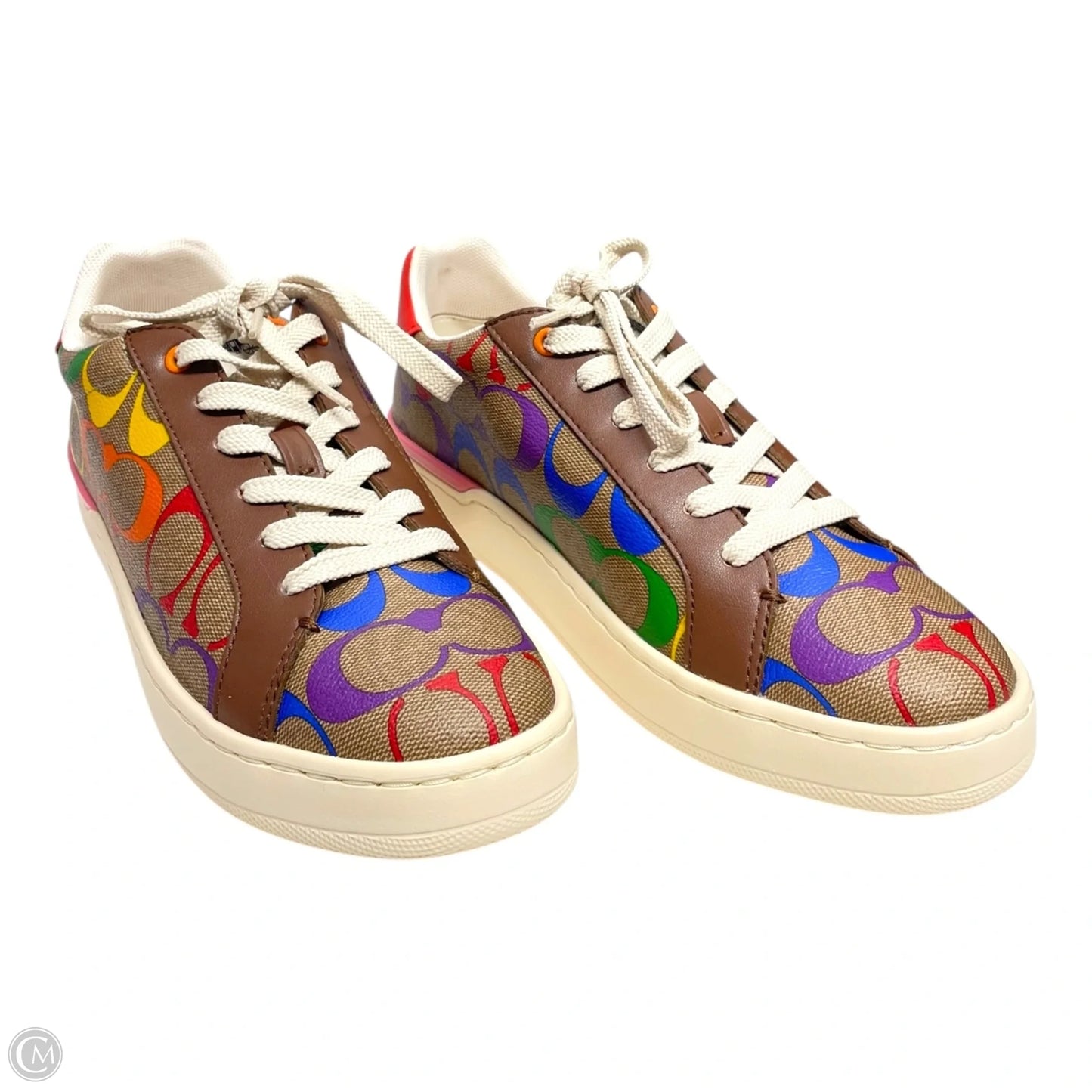 Shoes Designer By Coach In Rainbow Print, Size: 7.5