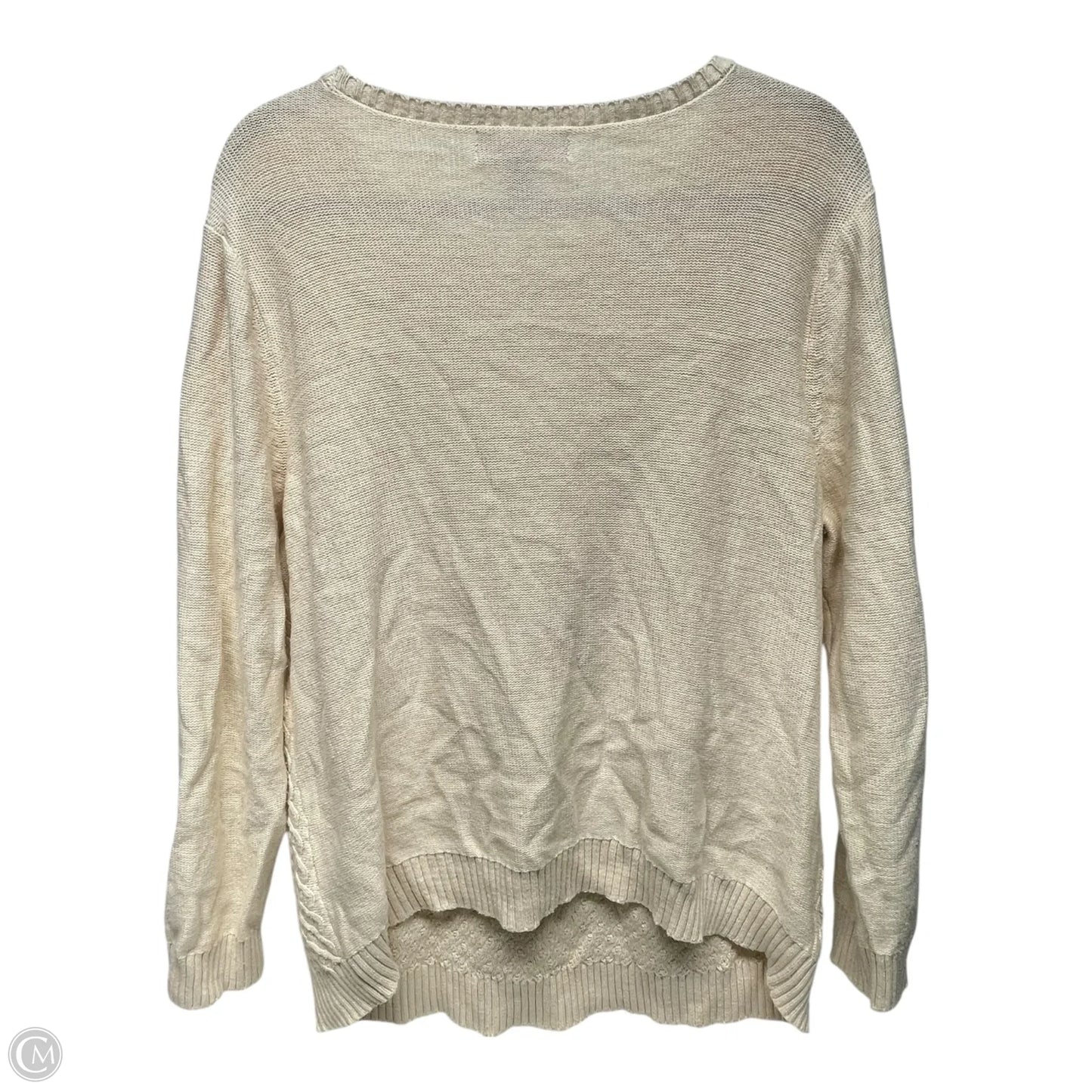 Sweater By Karen Scott In Cream, Size: Xl