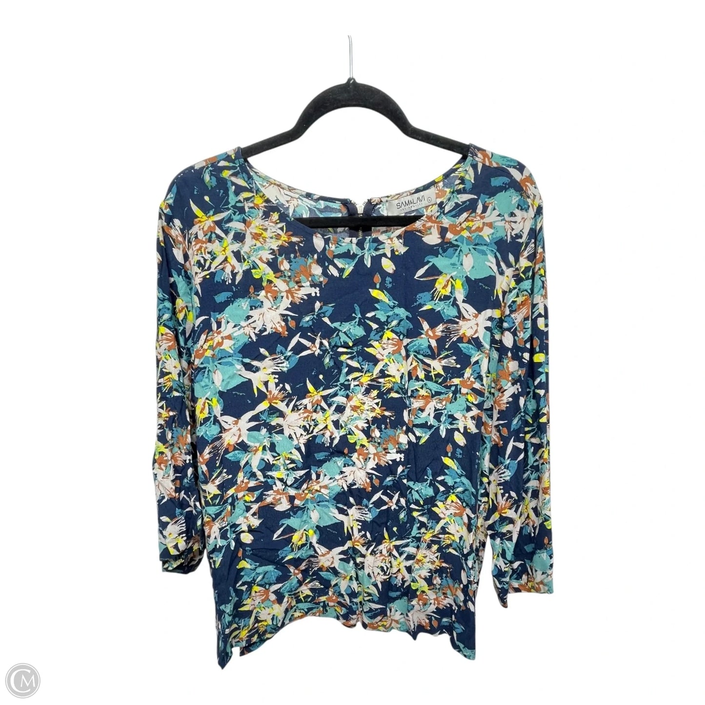 Blouse Long Sleeve By SAM & LAVI In Floral Print, Size: L
