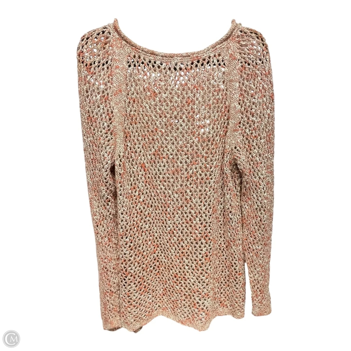 Sweater Designer By Lafayette 148 In Orange & Tan, Size: Xl
