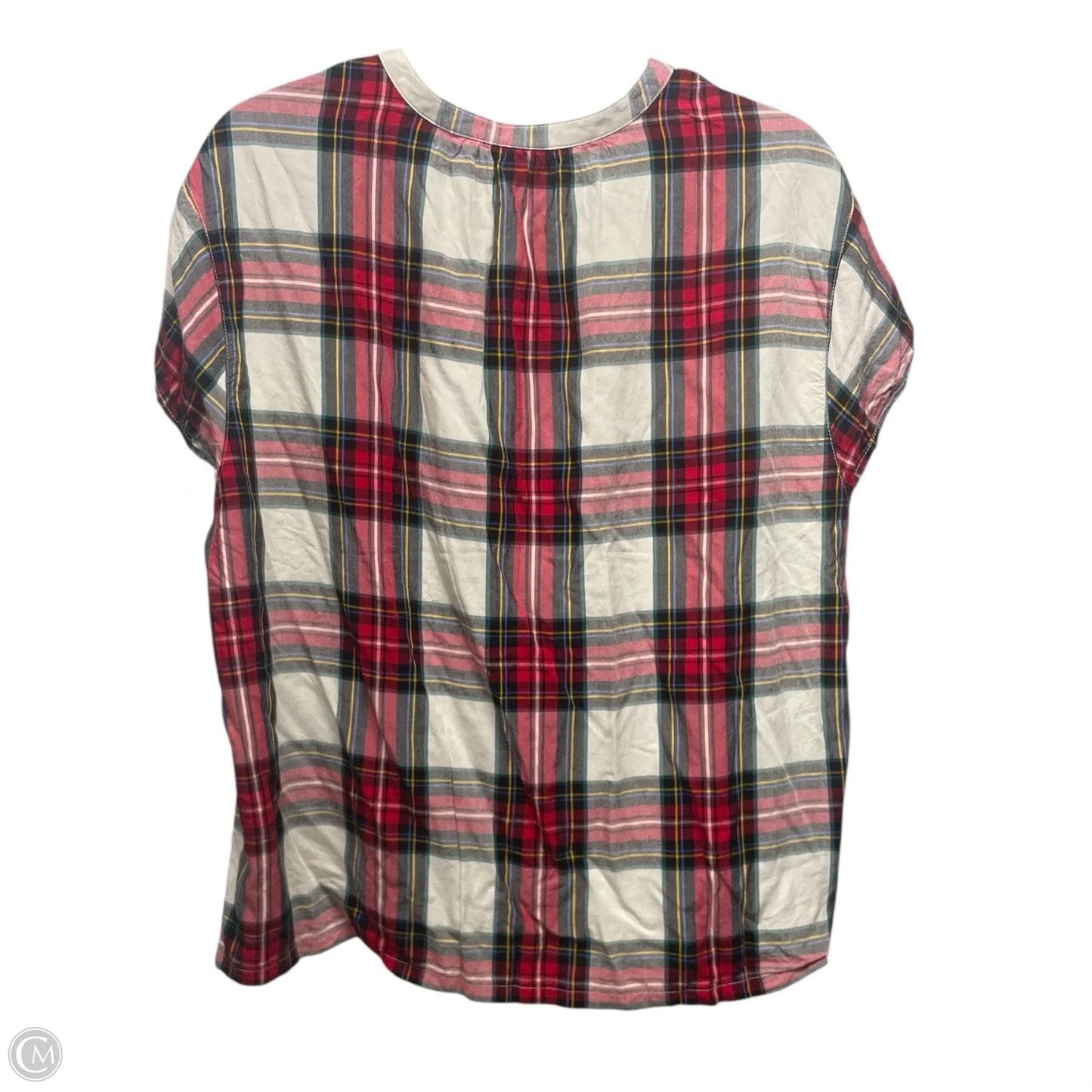 Top Short Sleeve By Old Navy In Plaid Pattern, Size: Xl