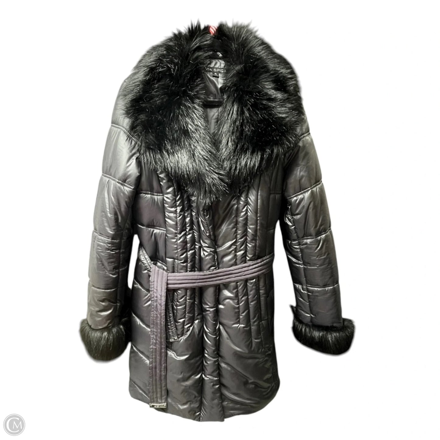 Coat Puffer & Quilted By Via Spiga In Black, Size: Xl