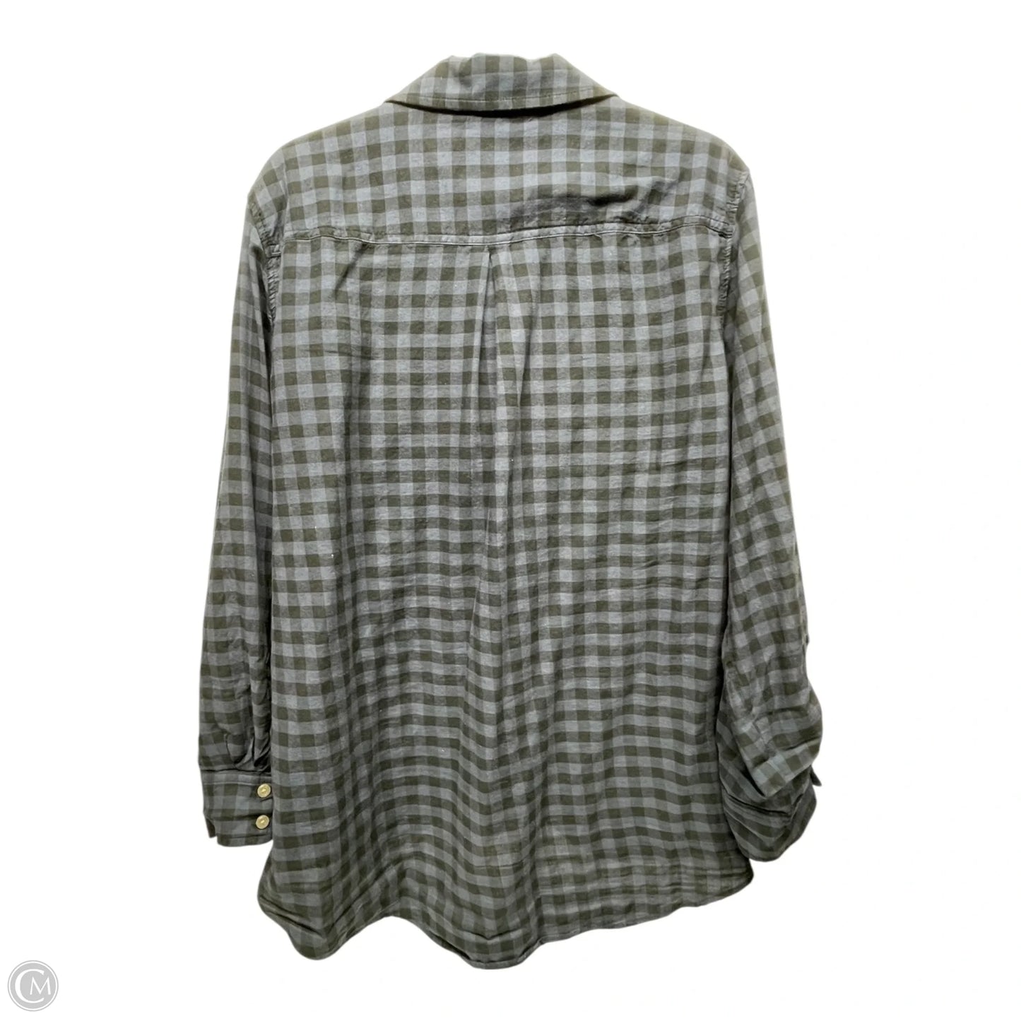 Top Long Sleeve By Ava & Viv In Checkered Pattern, Size: 2x