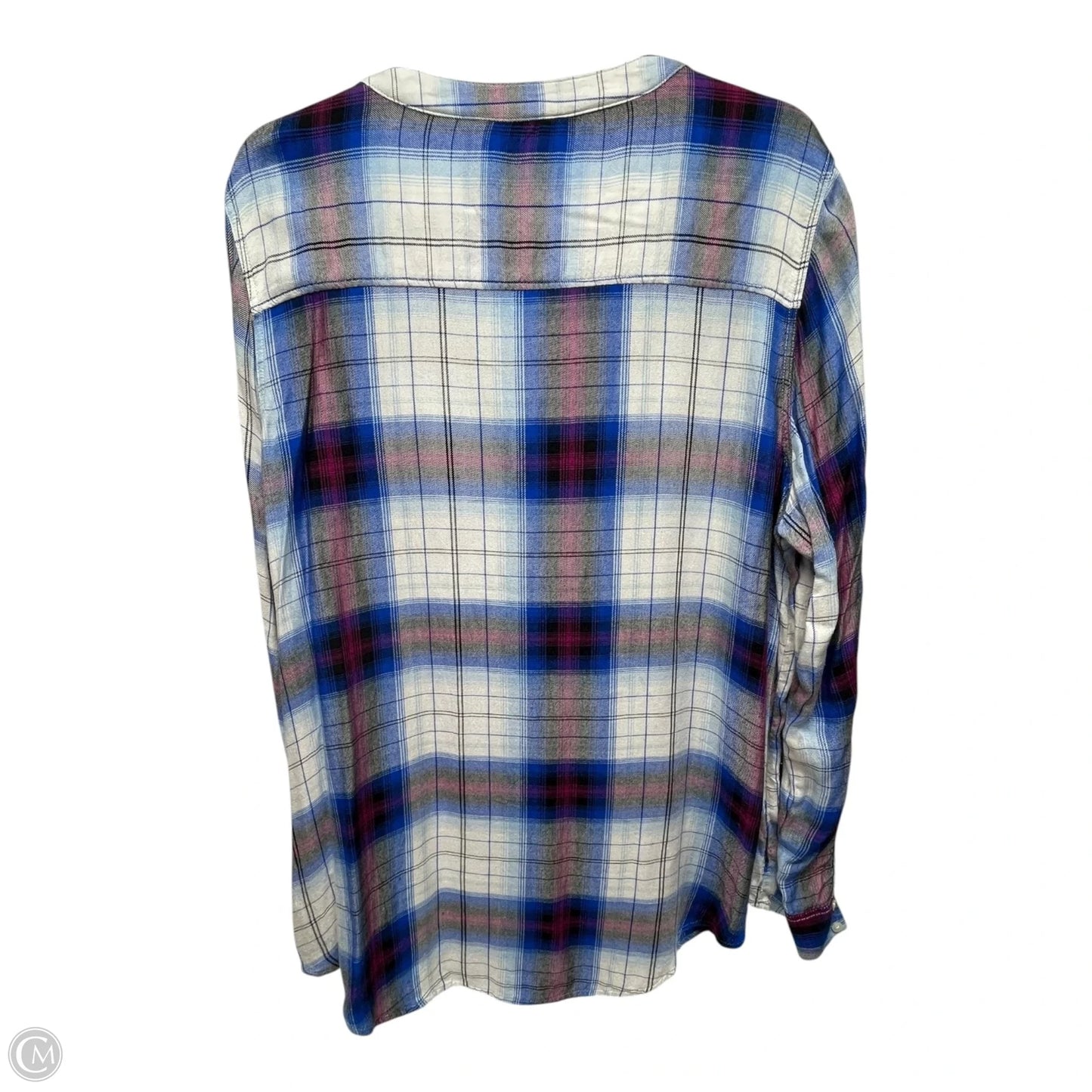 Top Long Sleeve By Express In Plaid Pattern, Size: L