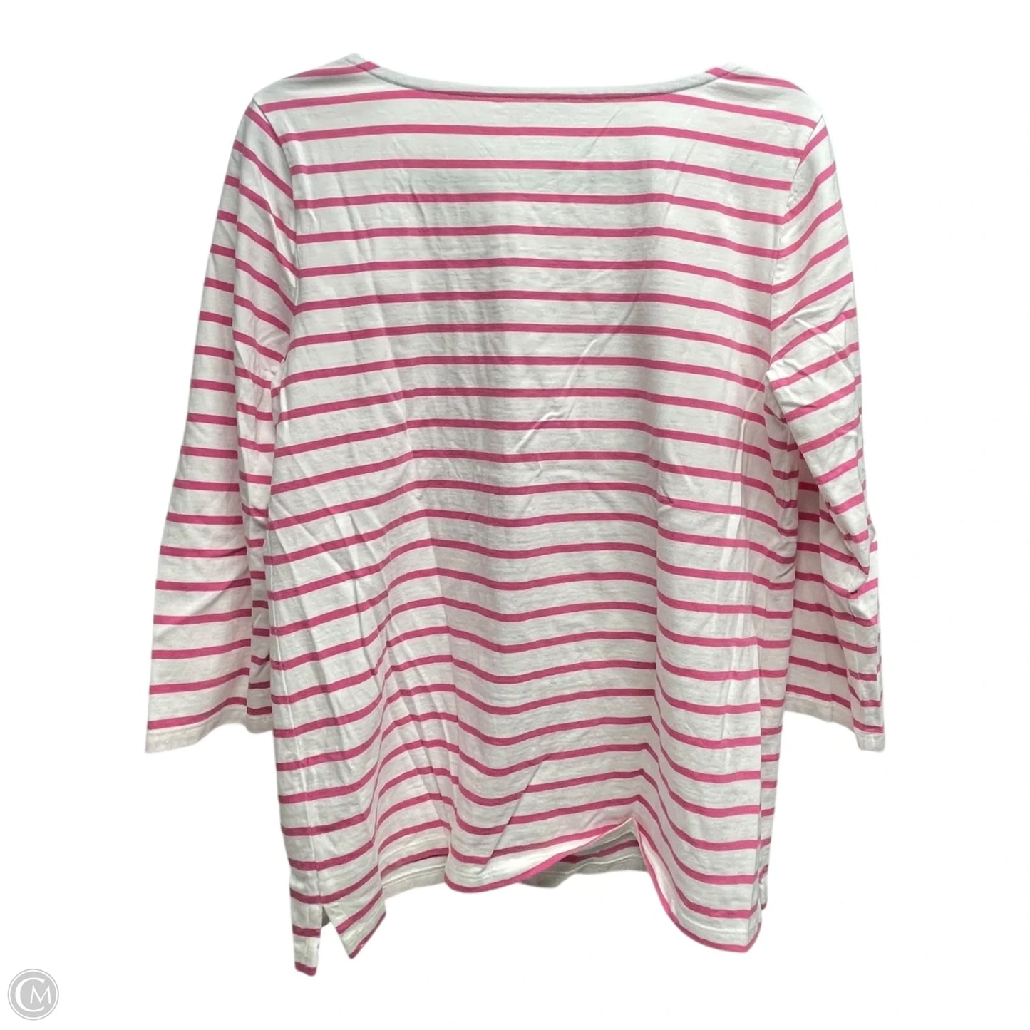 Top 3/4 Sleeve By Talbots In Striped Pattern, Size: M