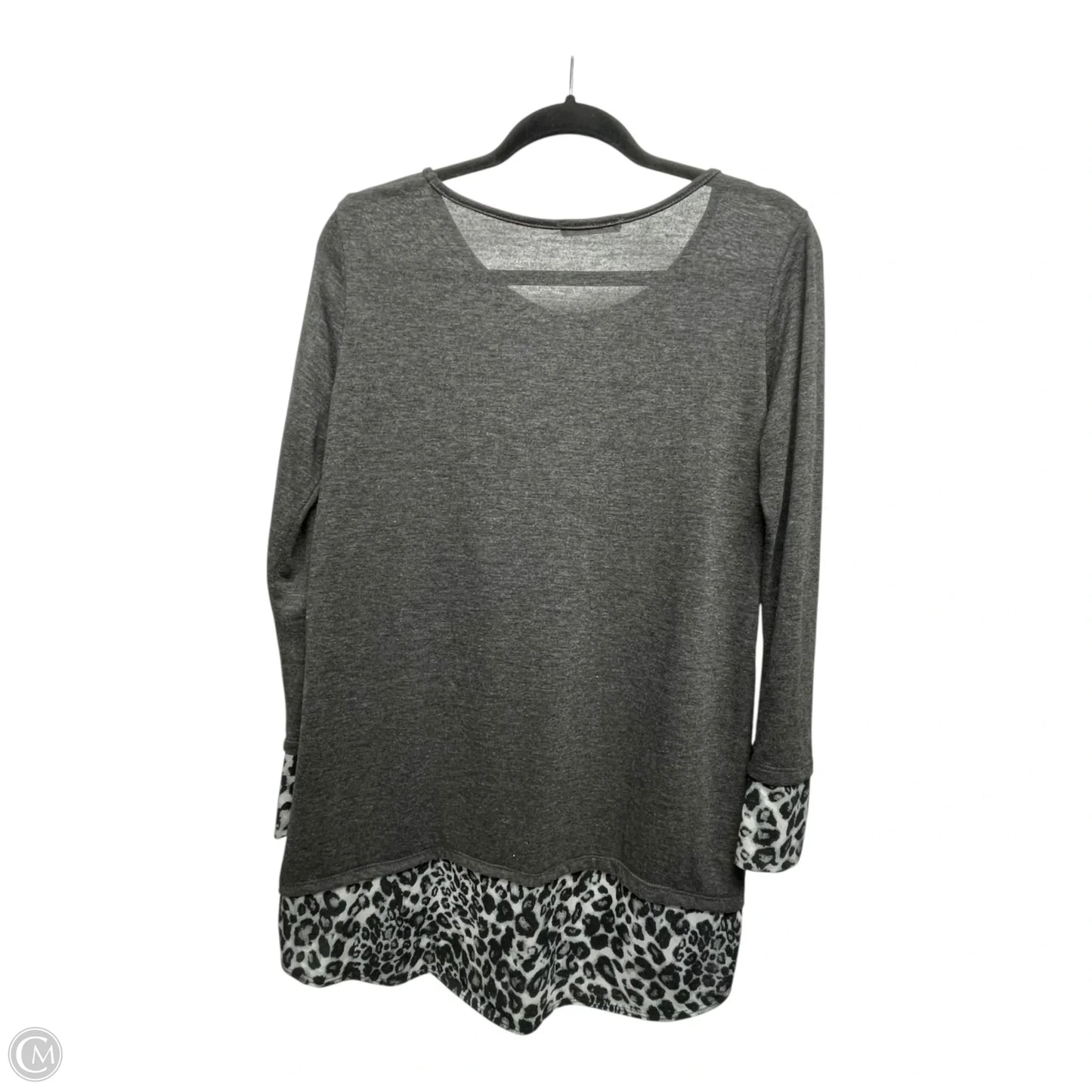 Top Long Sleeve By Reborn J In Animal Print, Size: M