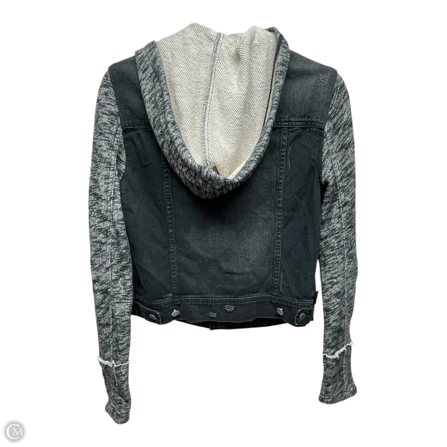 Jacket Denim By Free People In Black & Grey, Size: Sp