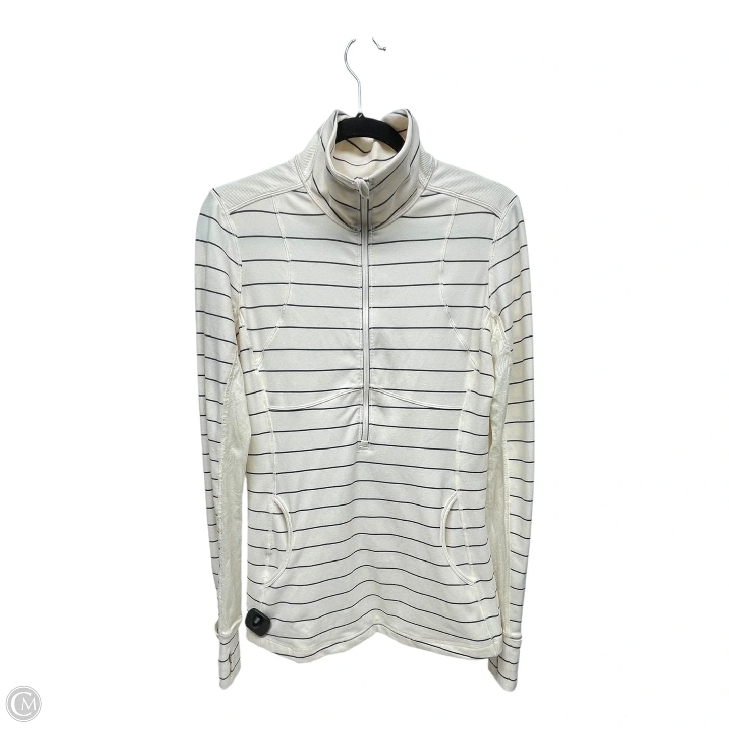 Athletic Sweatshirt Collar By Lululemon In Striped Pattern, Size: 10