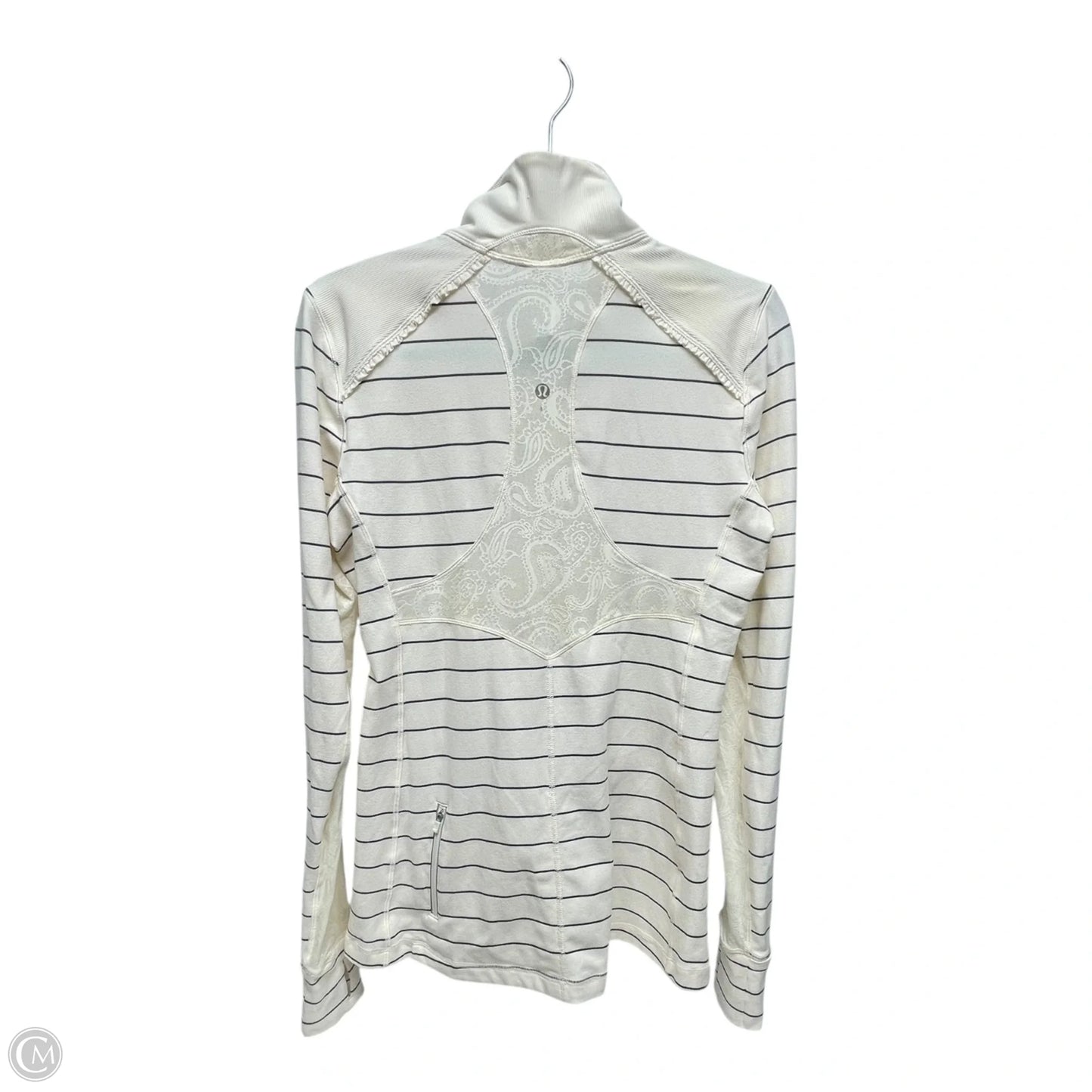 Athletic Sweatshirt Collar By Lululemon In Striped Pattern, Size: 10