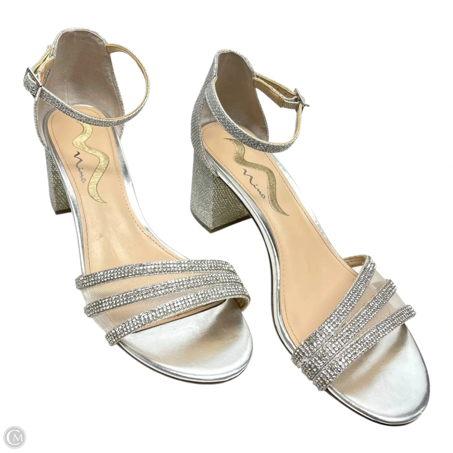 Shoes Heels Block By Nine And Company In Silver, Size: 8.5