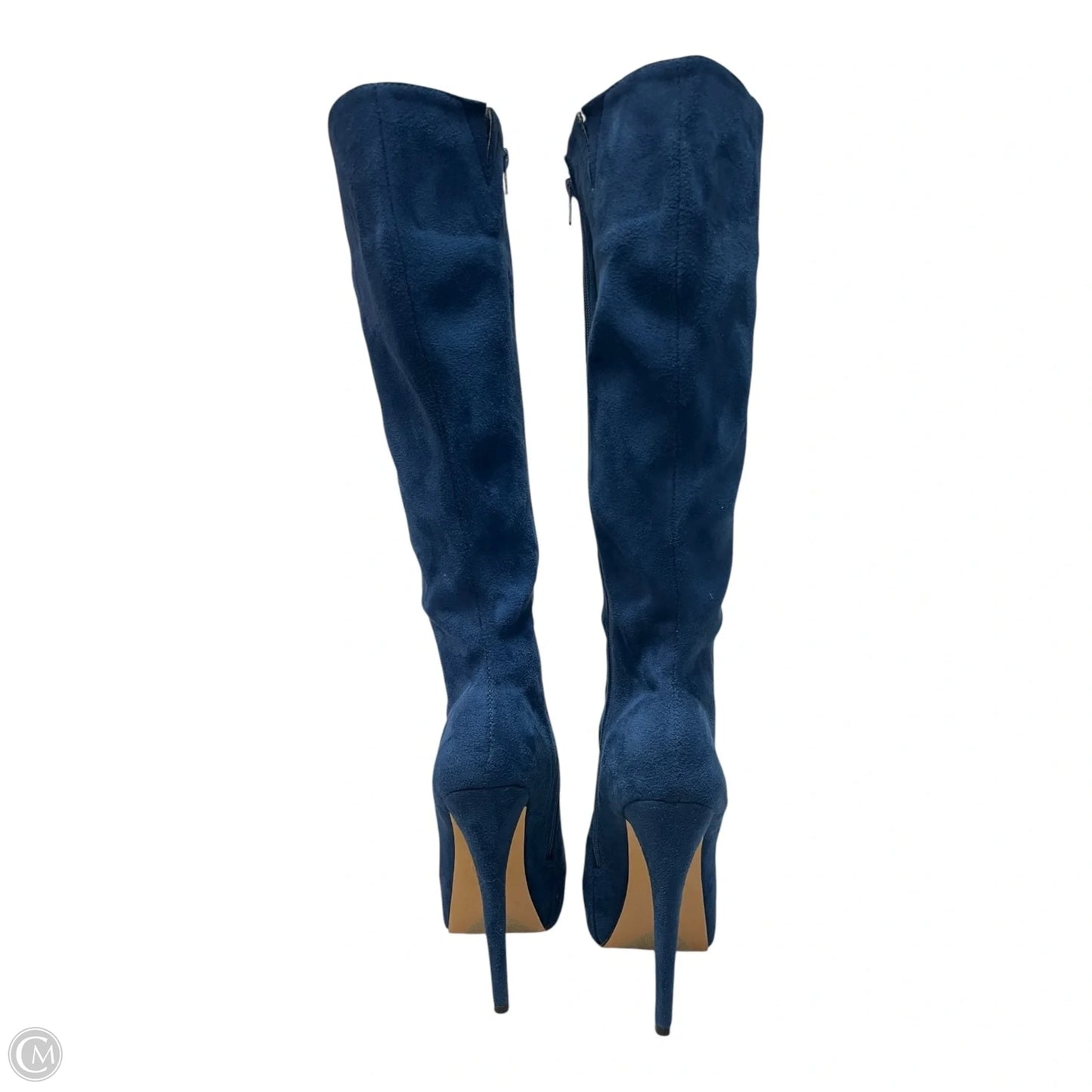 Boots Knee Heels By Clothes Mentor In Blue, Size: 7