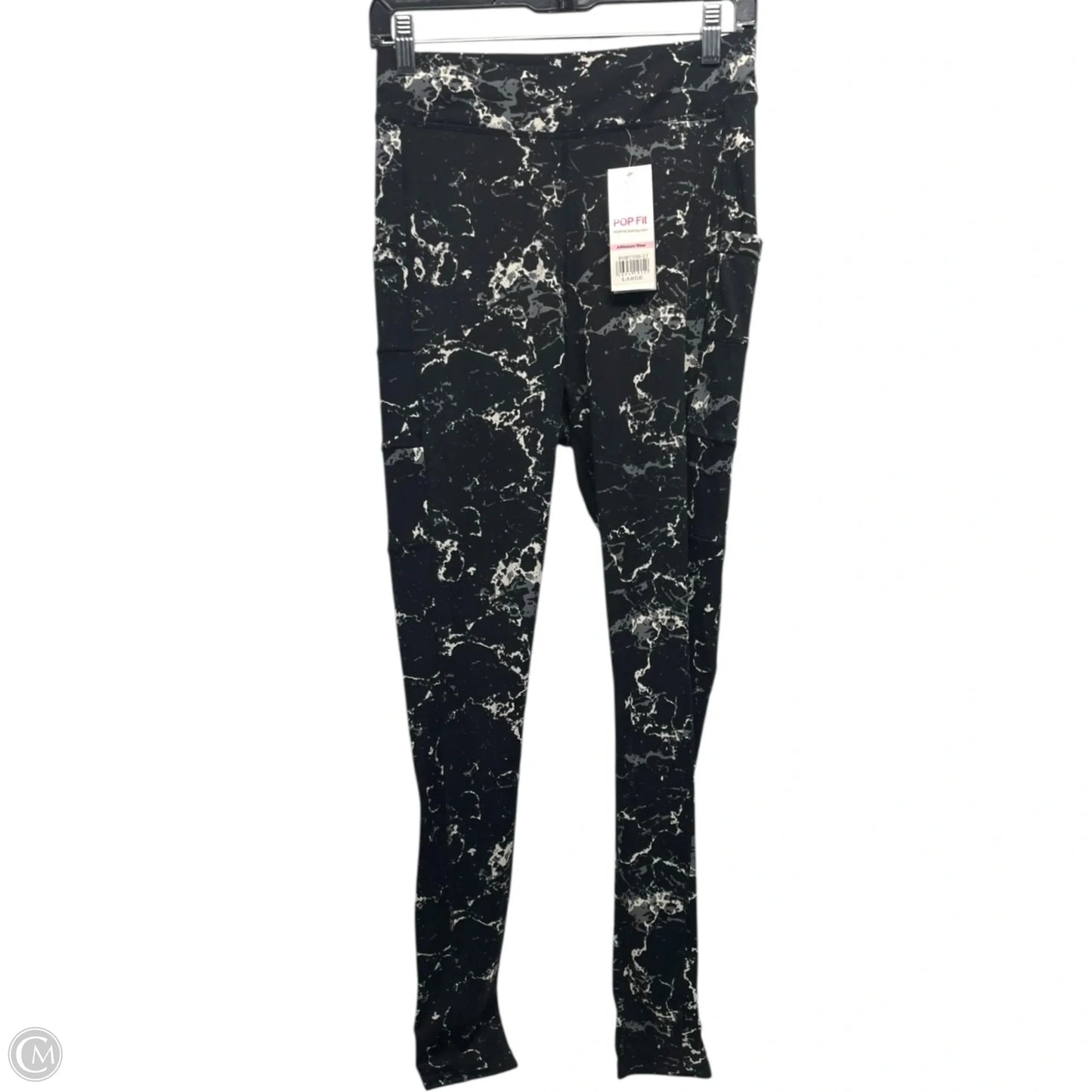 Athletic Leggings By Popfit In Blue & White, Size: L