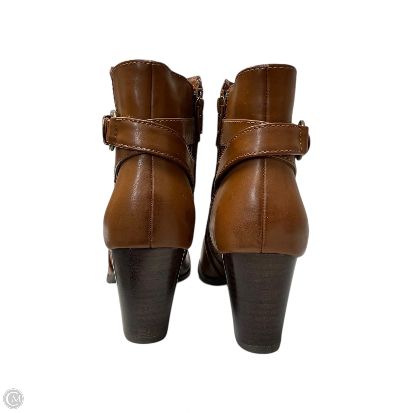 Boots Ankle Heels By Bass In Brown, Size: 8.5