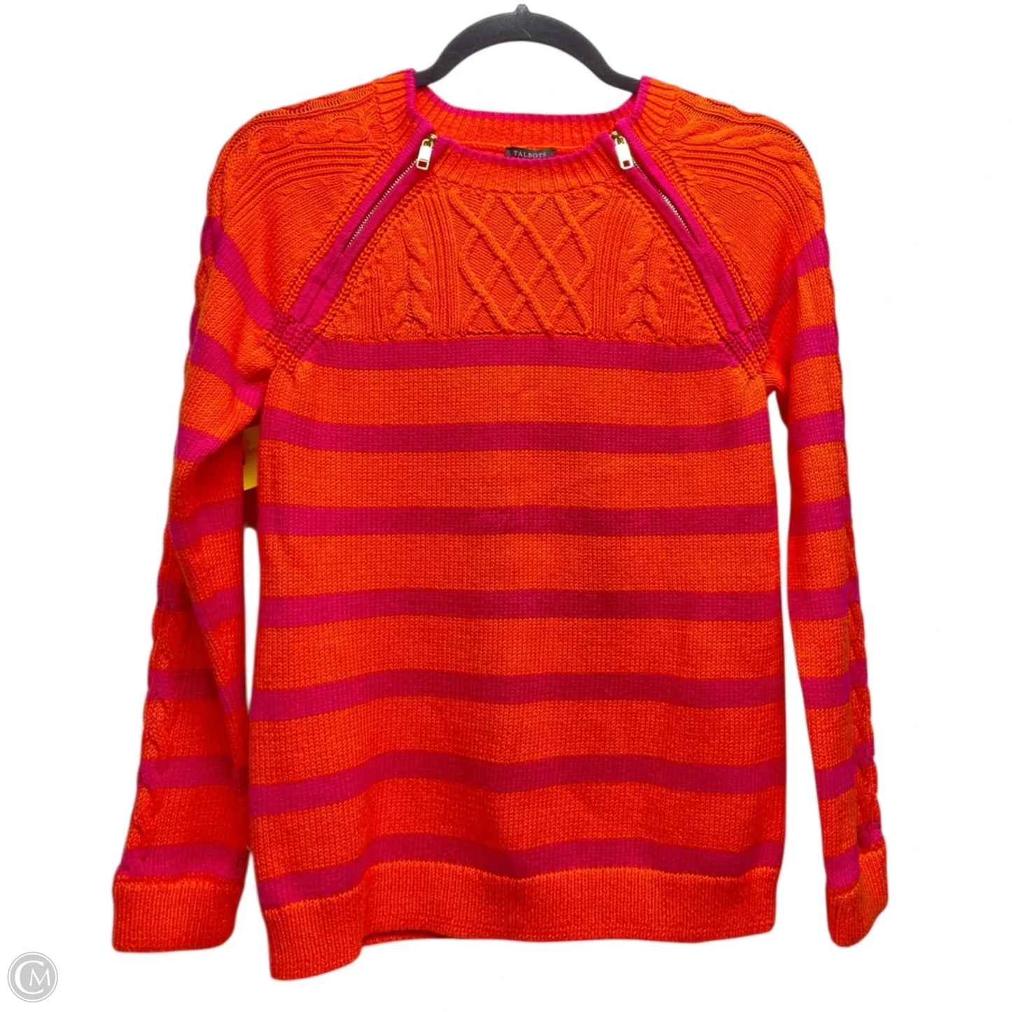 Sweater By Talbots In Orange & Pink, Size: Sp