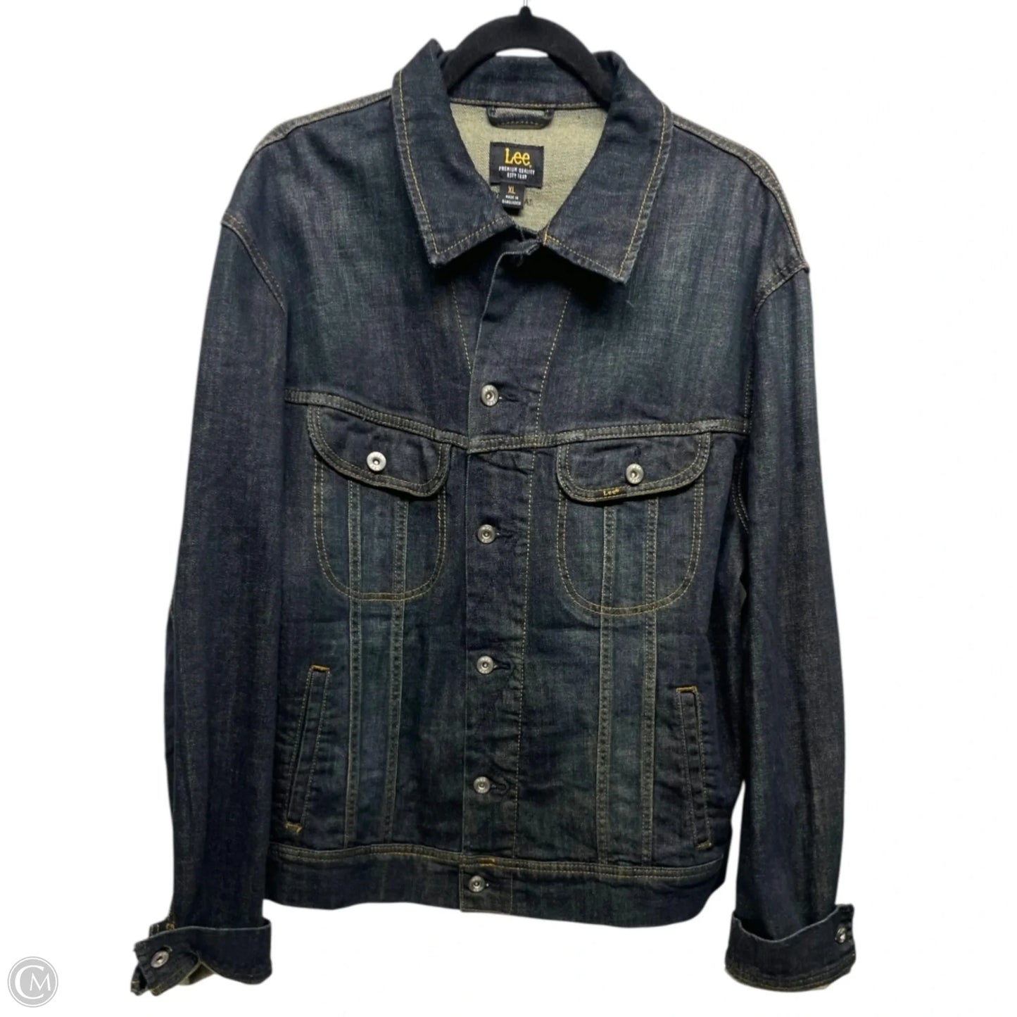 Jacket Denim By Lee In Blue Denim, Size: Xl